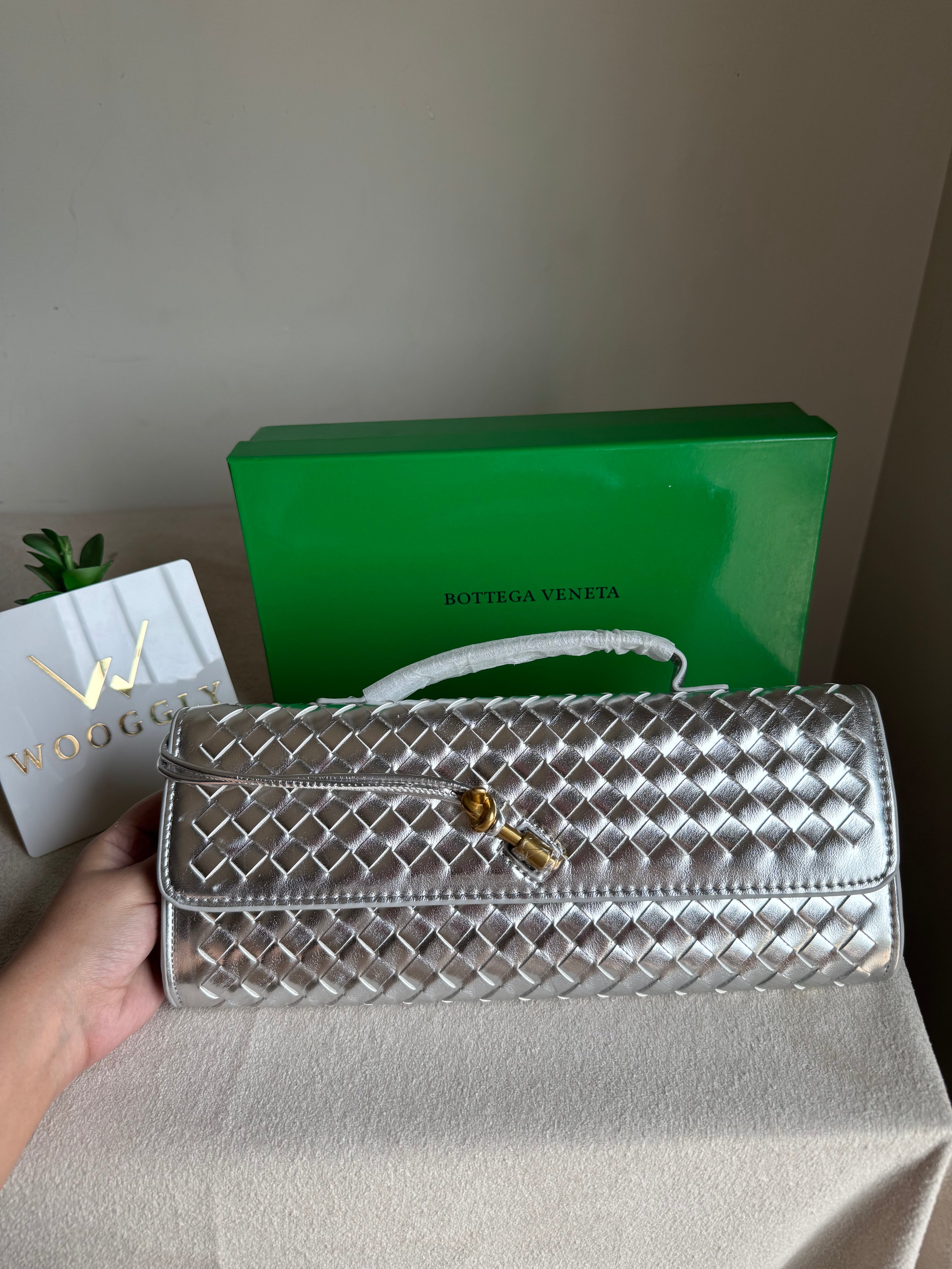 Premium Bottega Veneta Viral Bag with BOX Packing - Silver