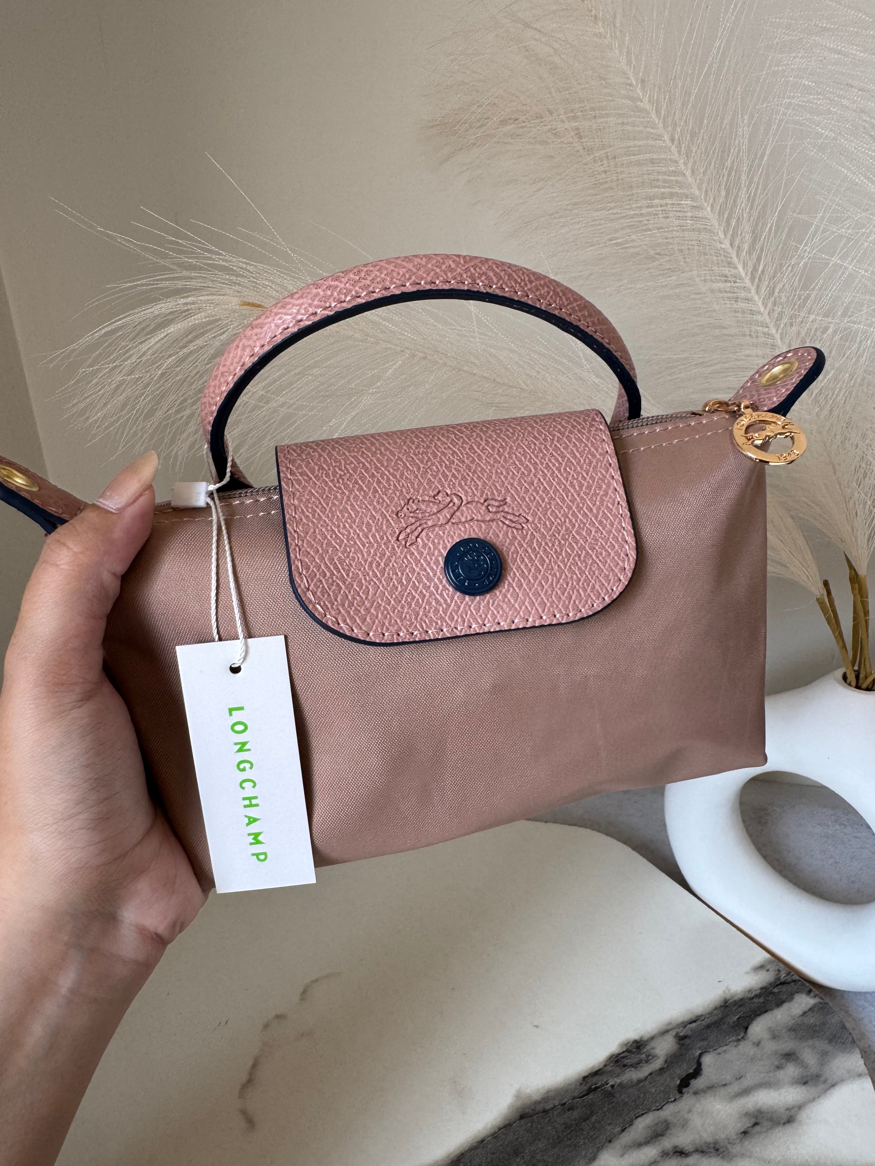 LongChamp Crossbody Bag with Strap - Light Pink (WITH BRAND LOGO)