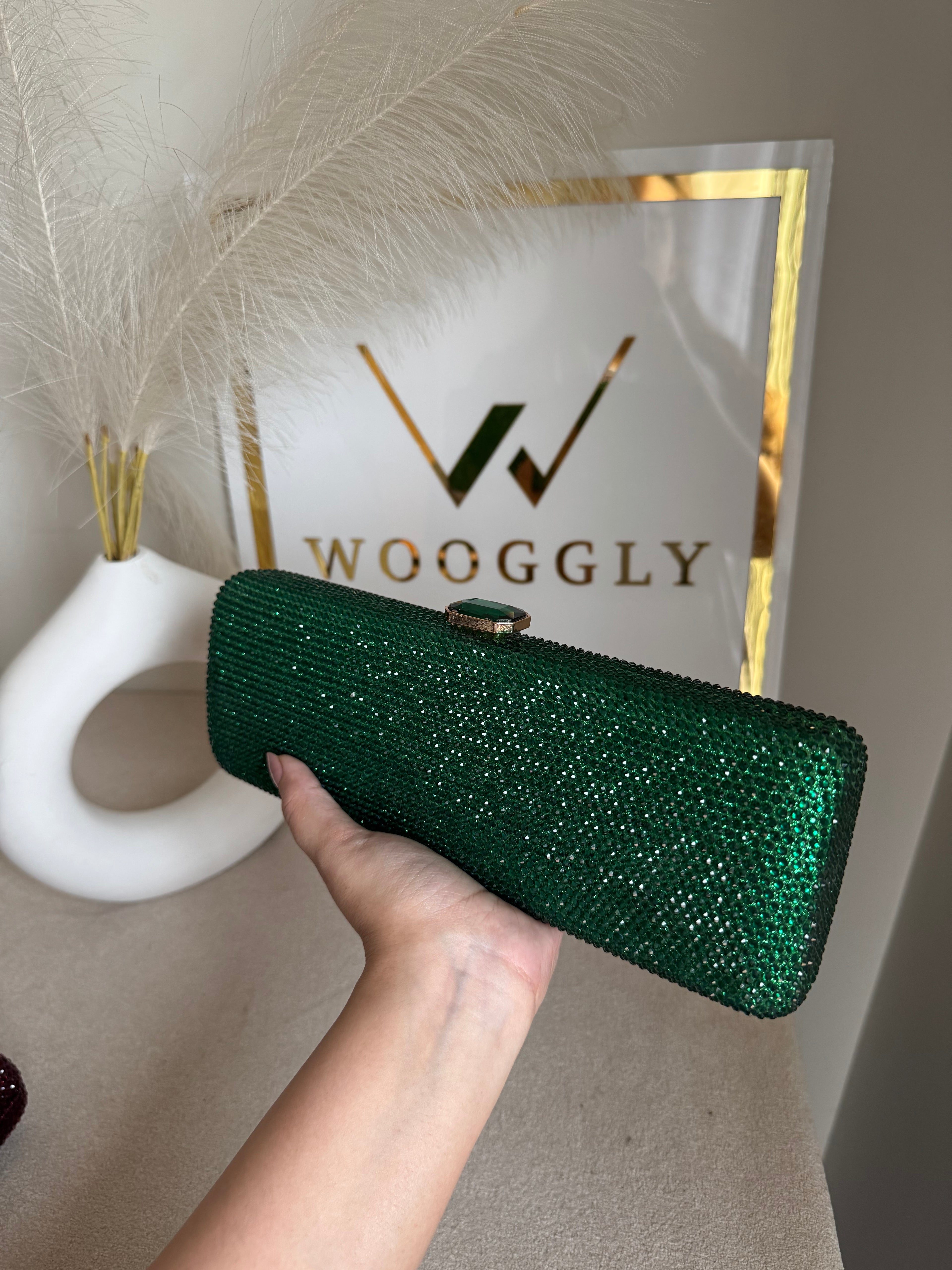 High Quality Élan Clutch - Emerald Green
