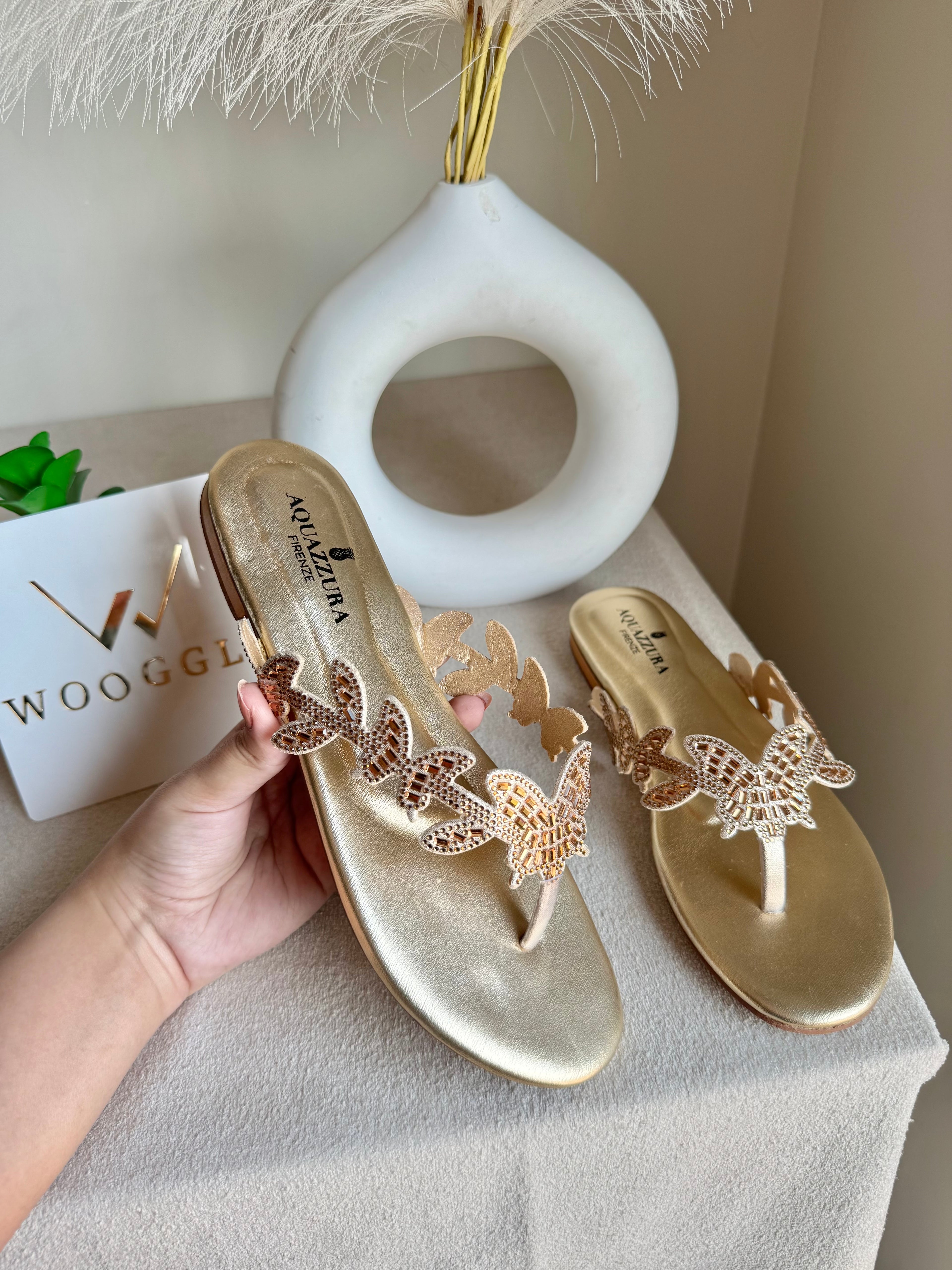 Aquazzura Pretty Slides - Champagne