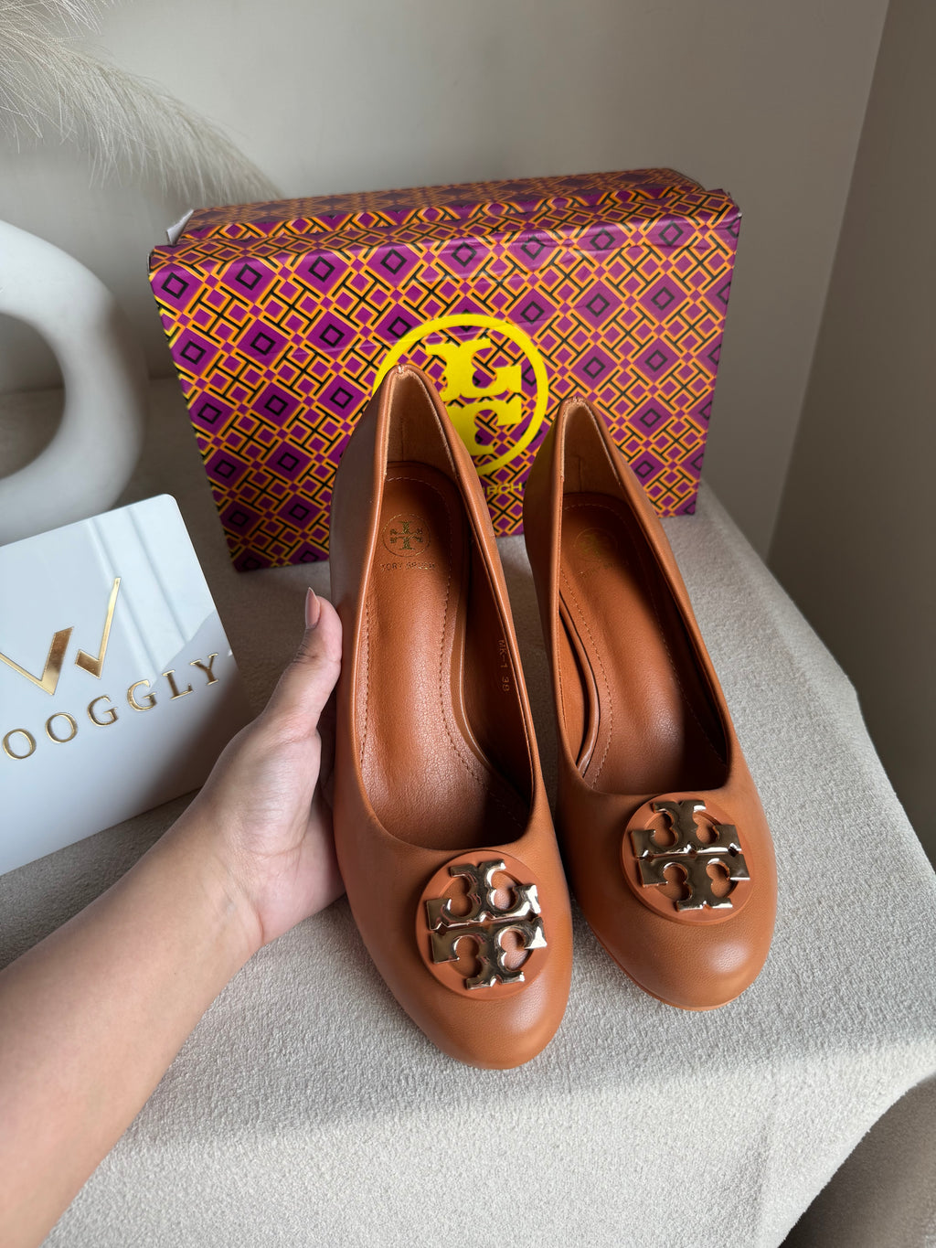 IMPORTED Tory Burch Classic Court Heels - Brown