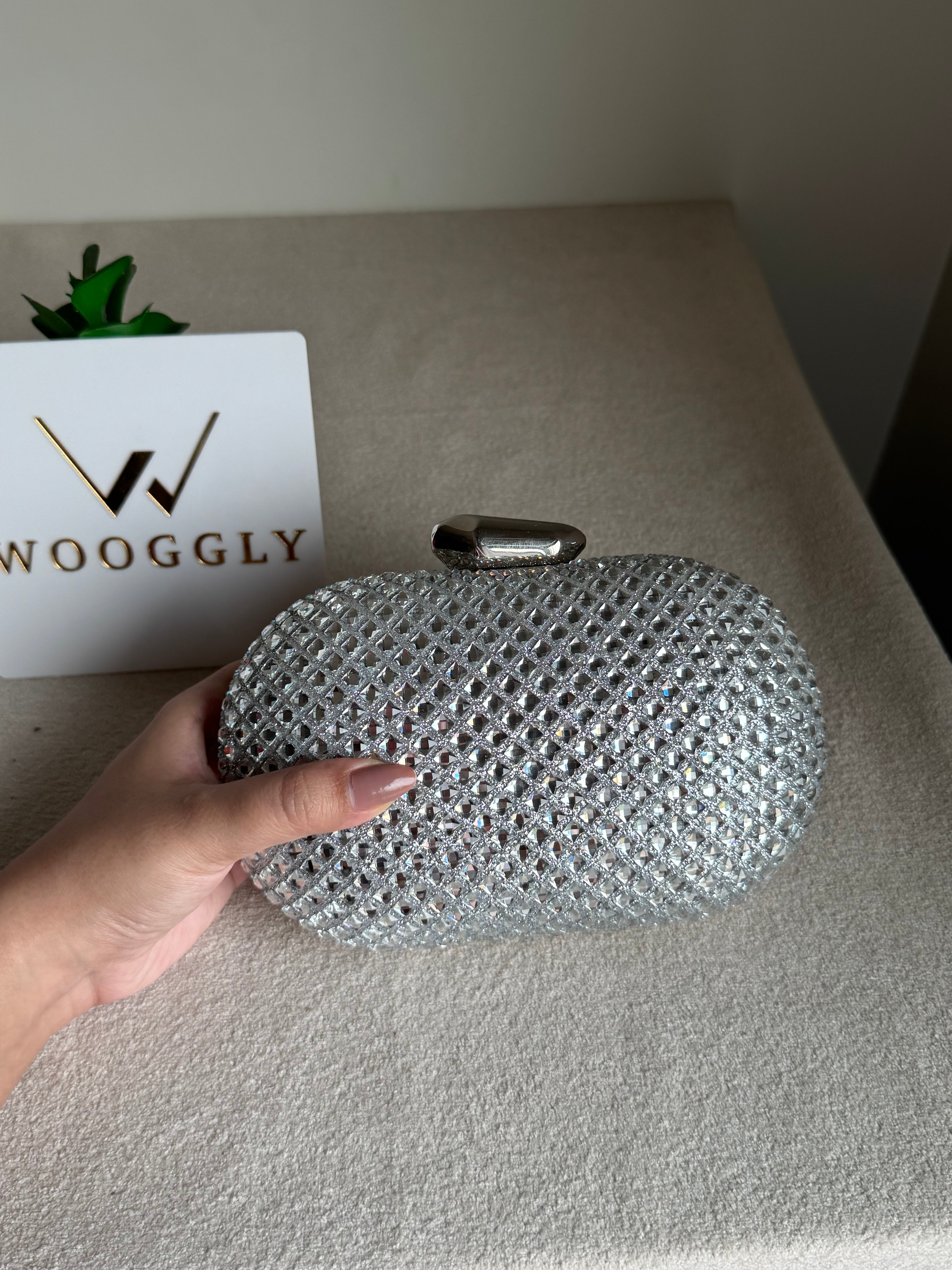 Belle Clutch Silver