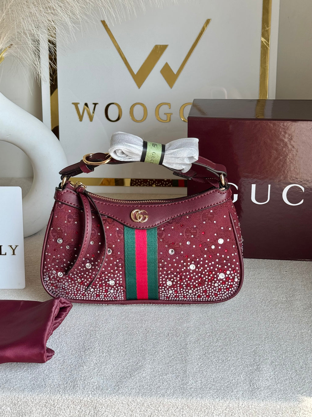 Extremely Premium Gucci Wine Red Glam Bag