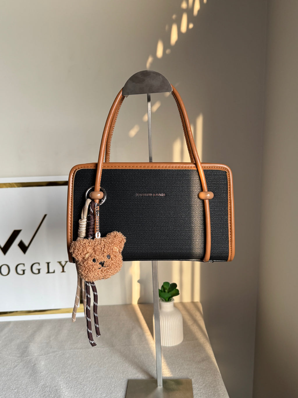 Coco Black Teddy Bag with Teddy Bag Charm
