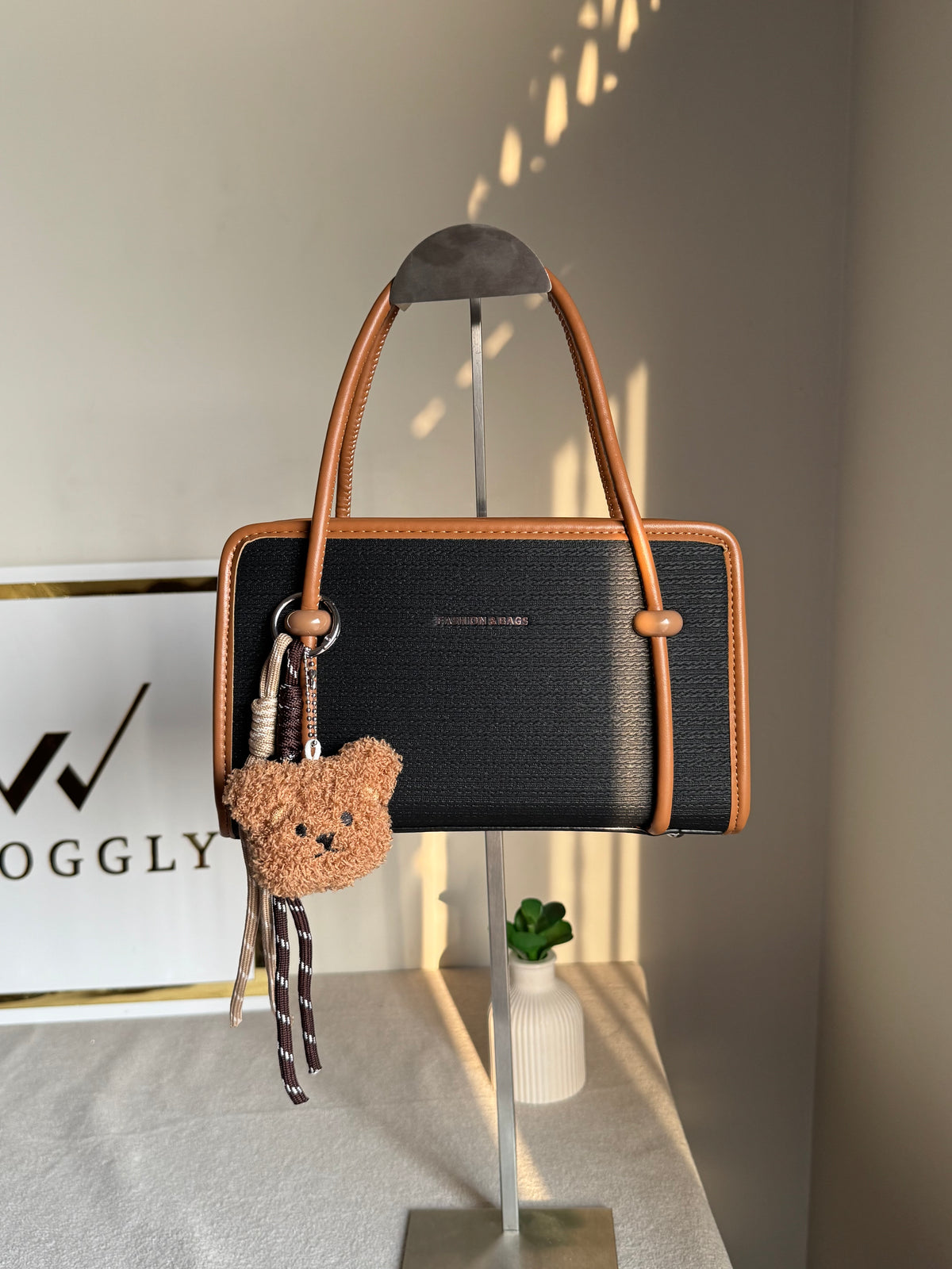 Coco Black Teddy Bag with Teddy Bag Charm
