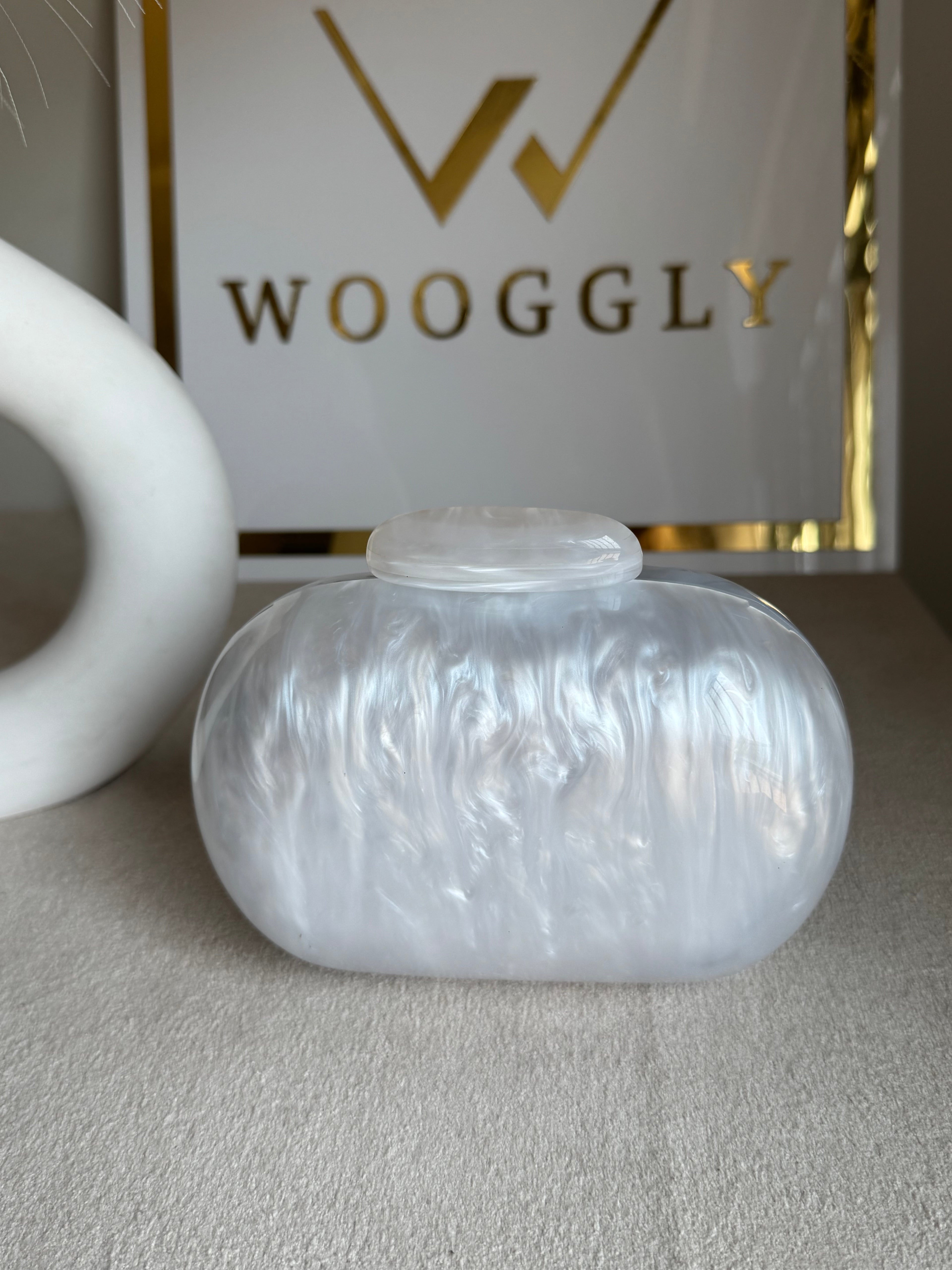 Marble Acrylic Clutch - Cute Pearl