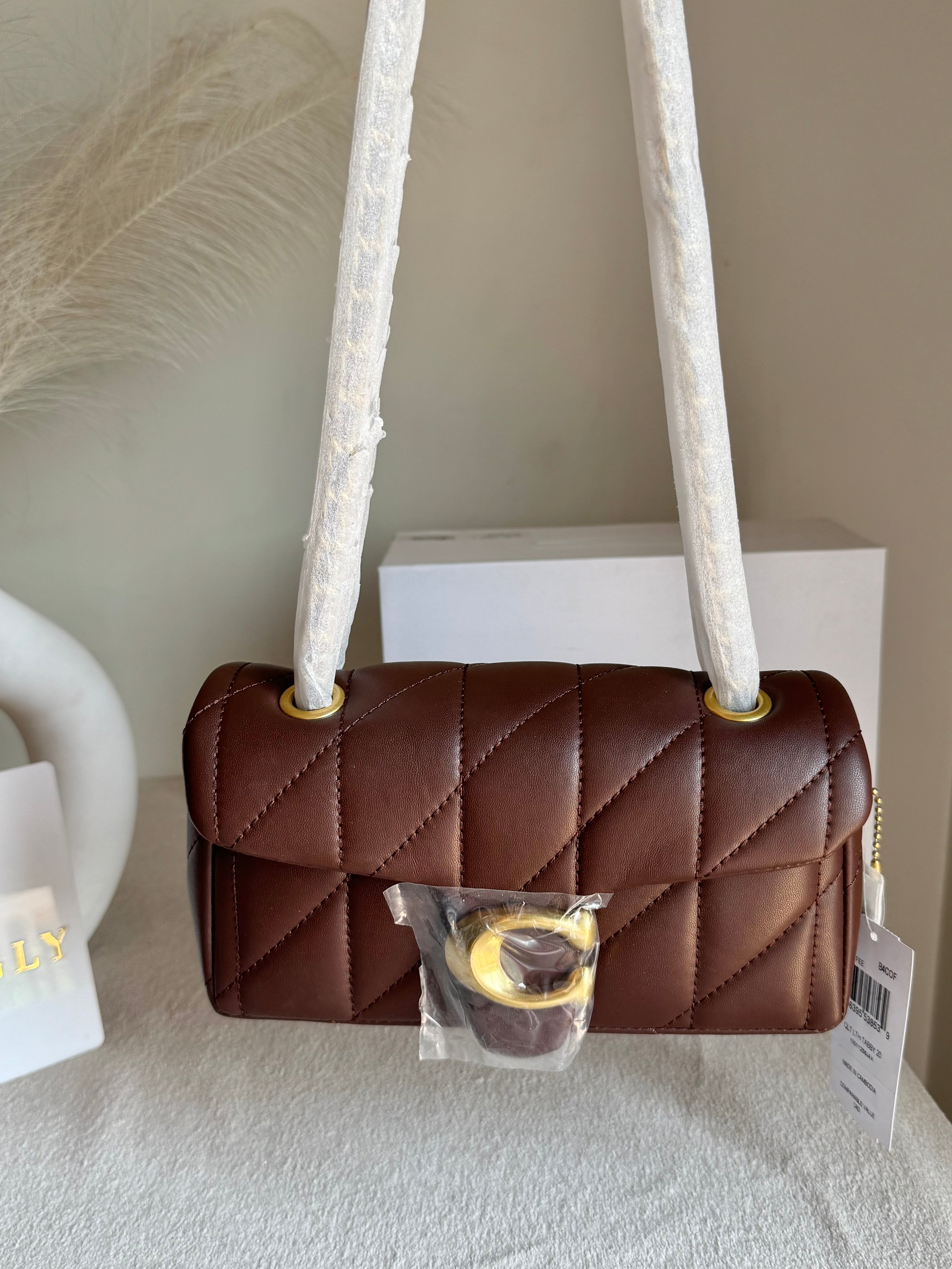 Mini COACH Quilted Tabby (Chocolate Brown) - BOX PACKING