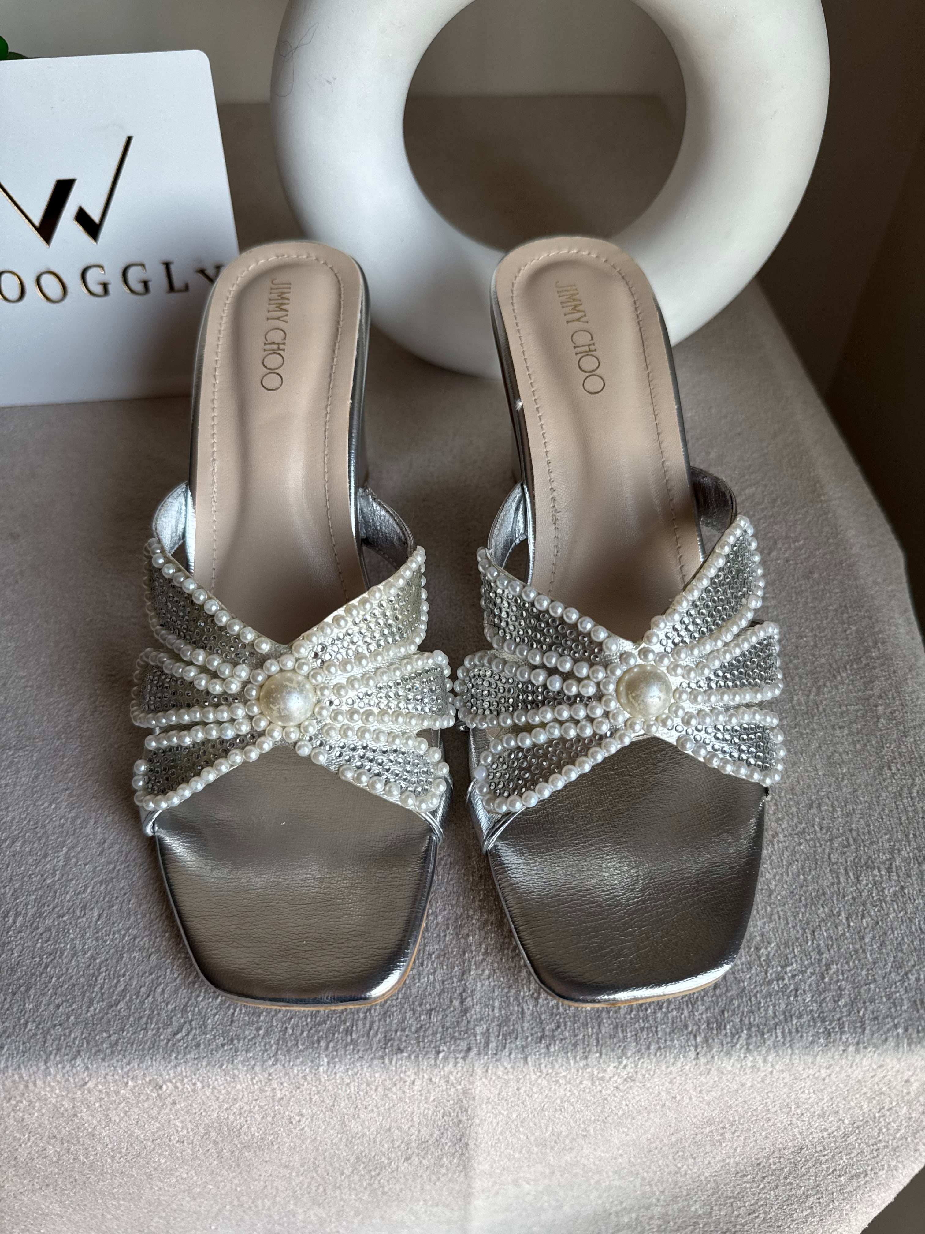Jimmy Choo Pearl Heels - Silver