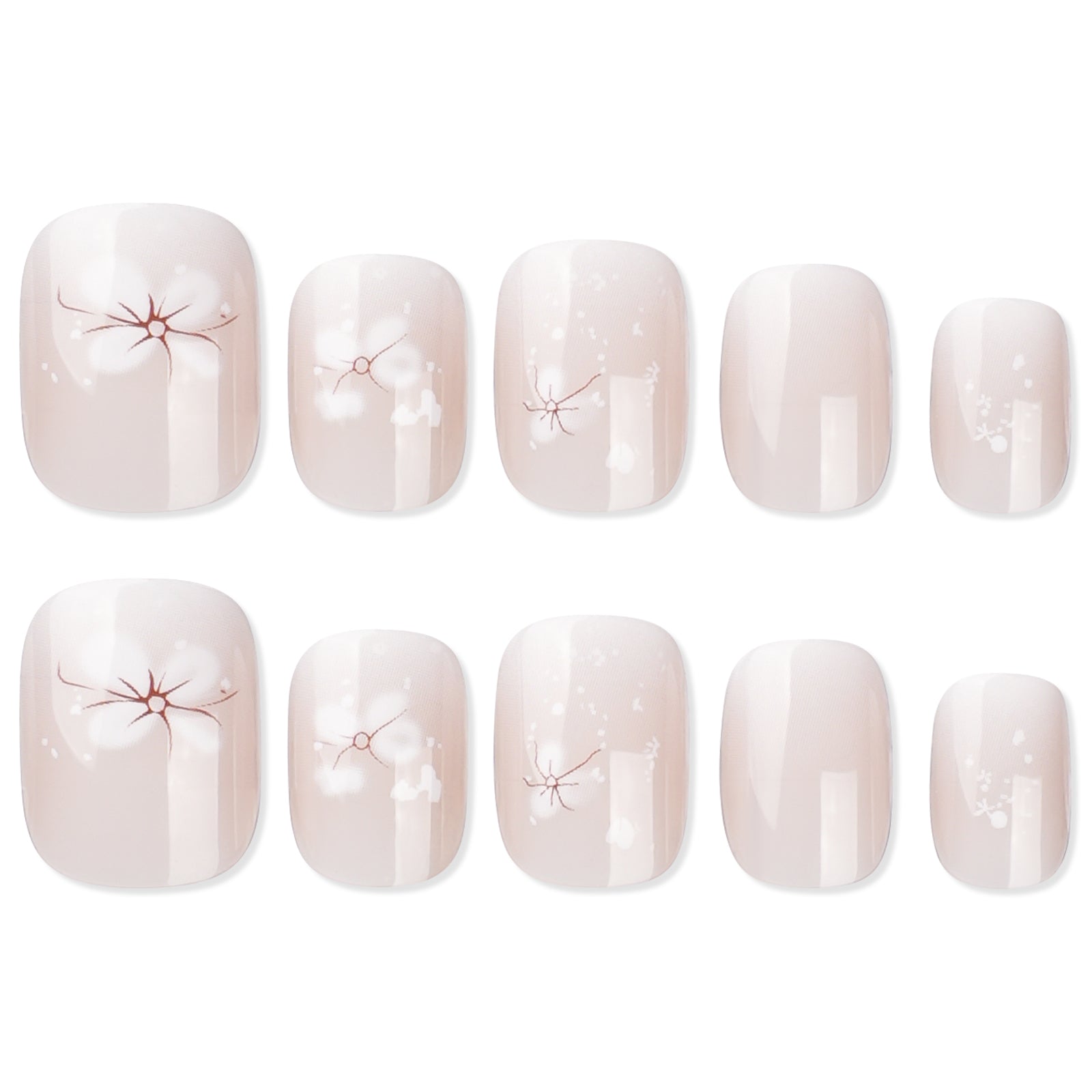 Glossy Beauty Press On Nails - 24 Pieces Complete Kit