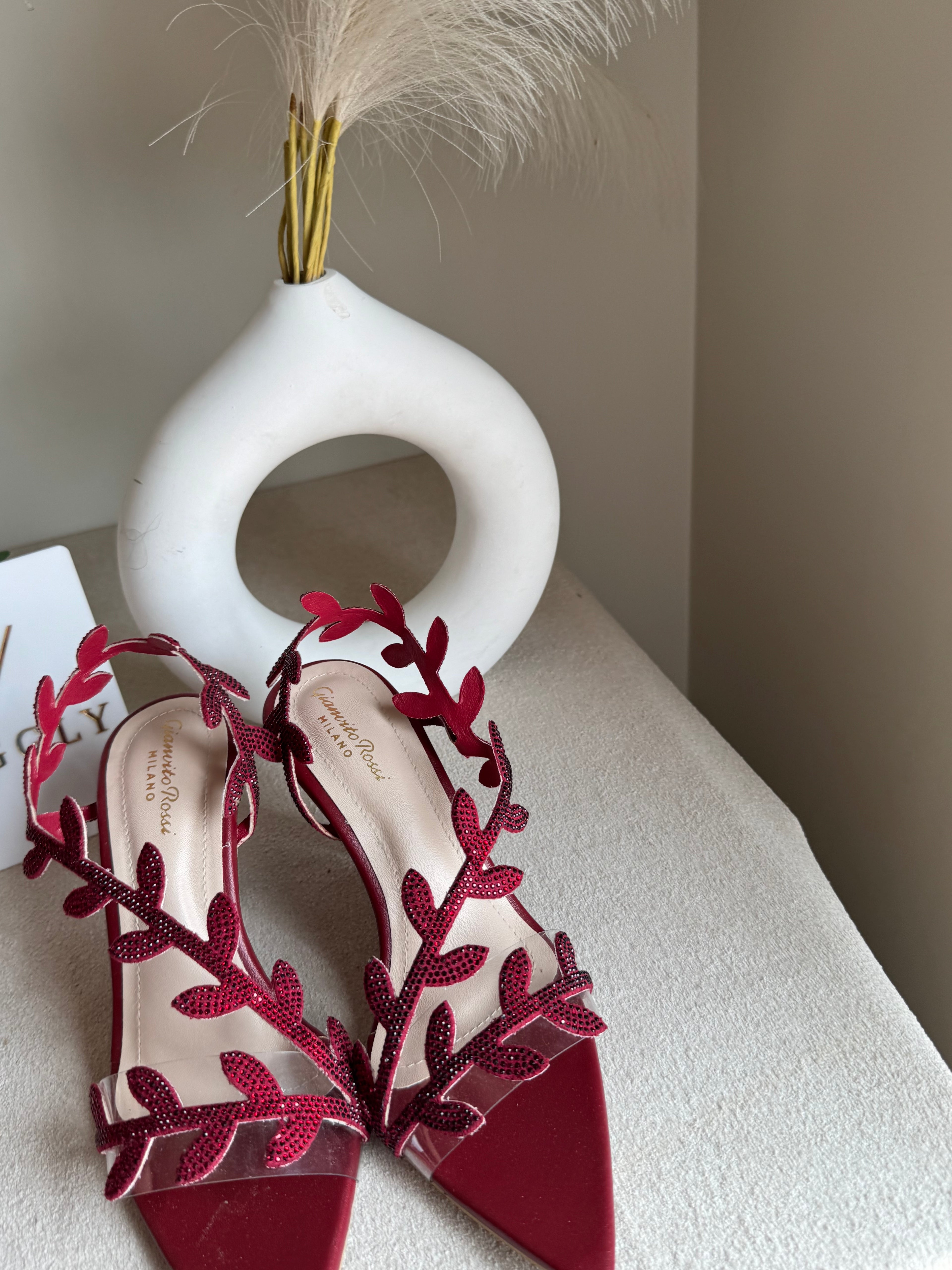 Gianvitto Rossi Heels Glitter Maroon