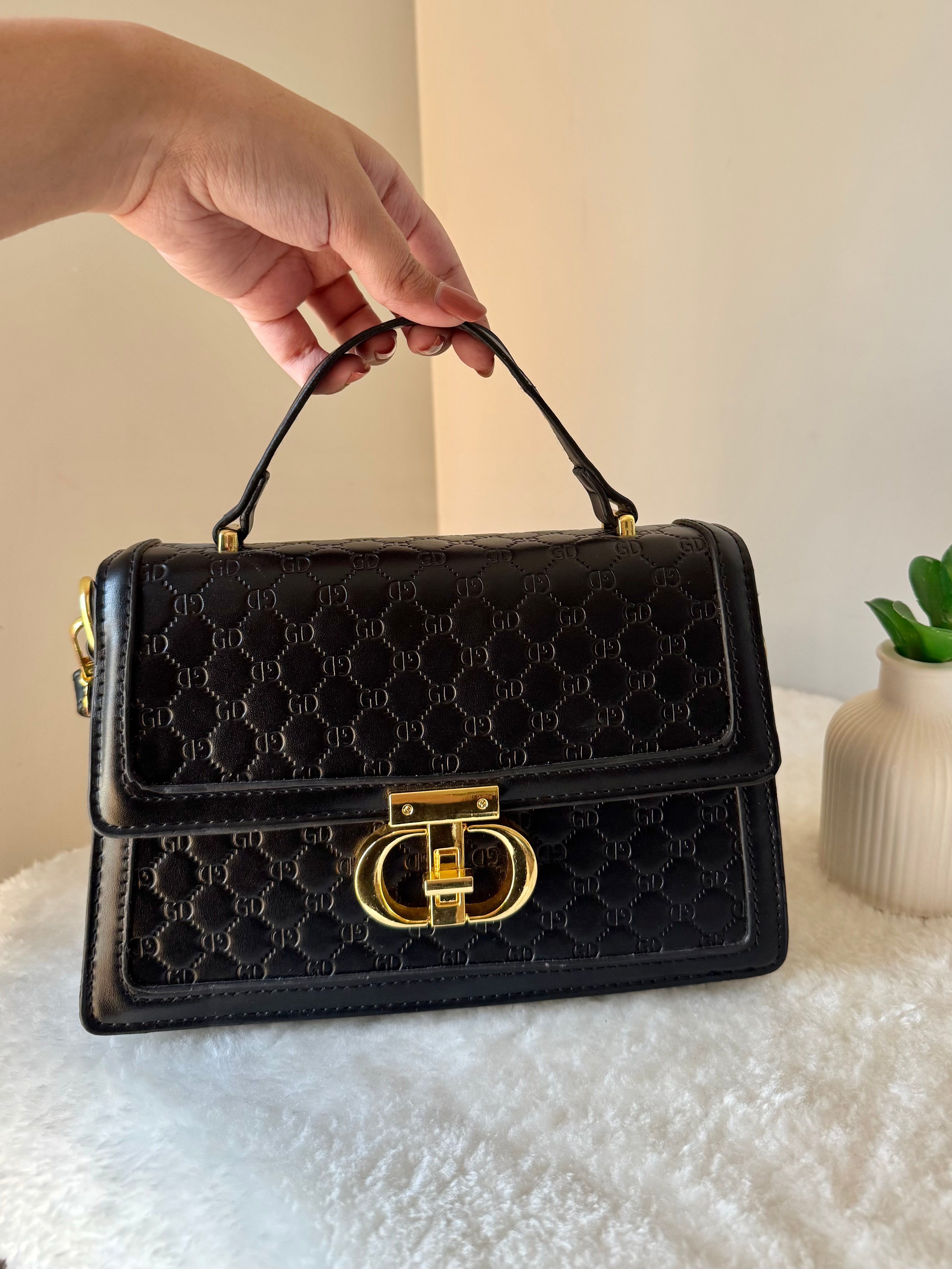 Black Elite Bag with Long Strap