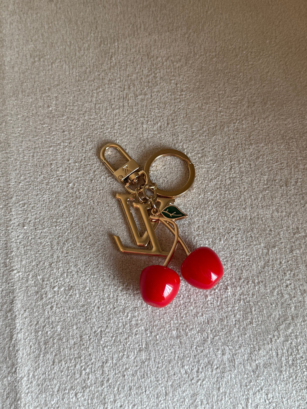 Premium LV Cherries Bag Charm