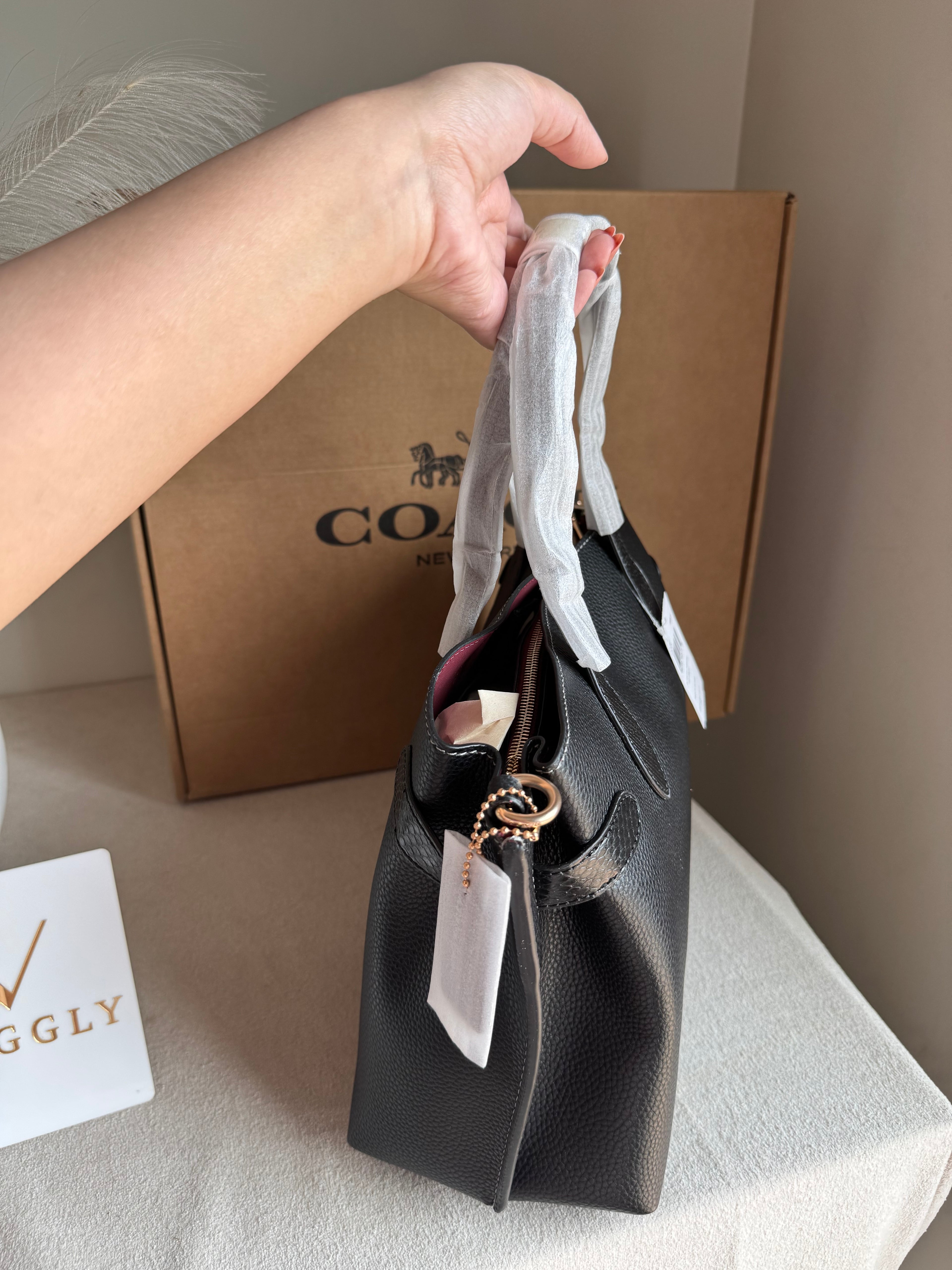 COACH PREMIUM Hand Bag (Black) BOX PACKING