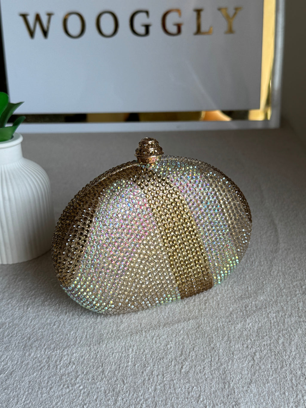 High Quality Luxe Statement Clutch - Champagne