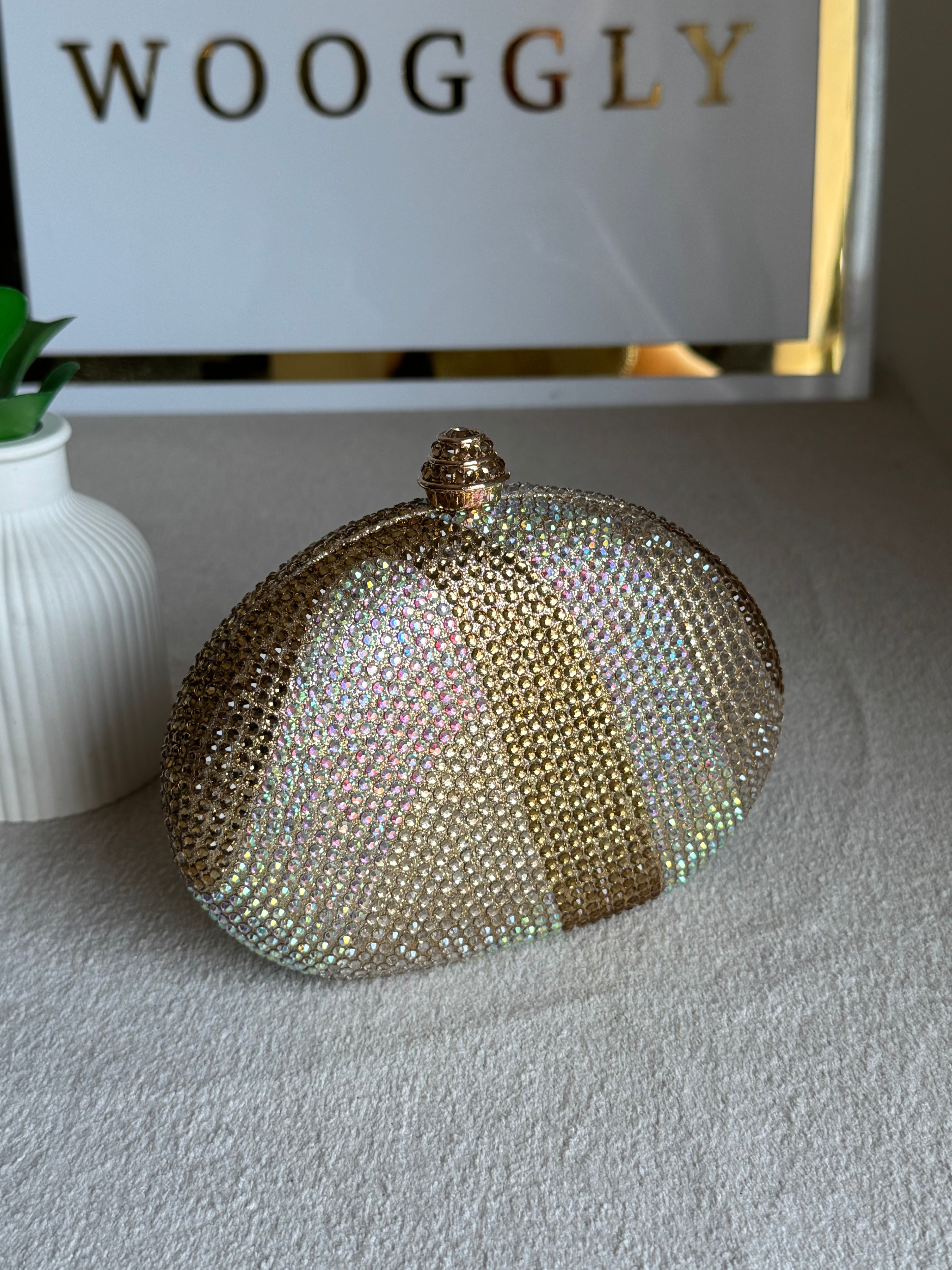 High Quality Luxe Statement Clutch - Champagne