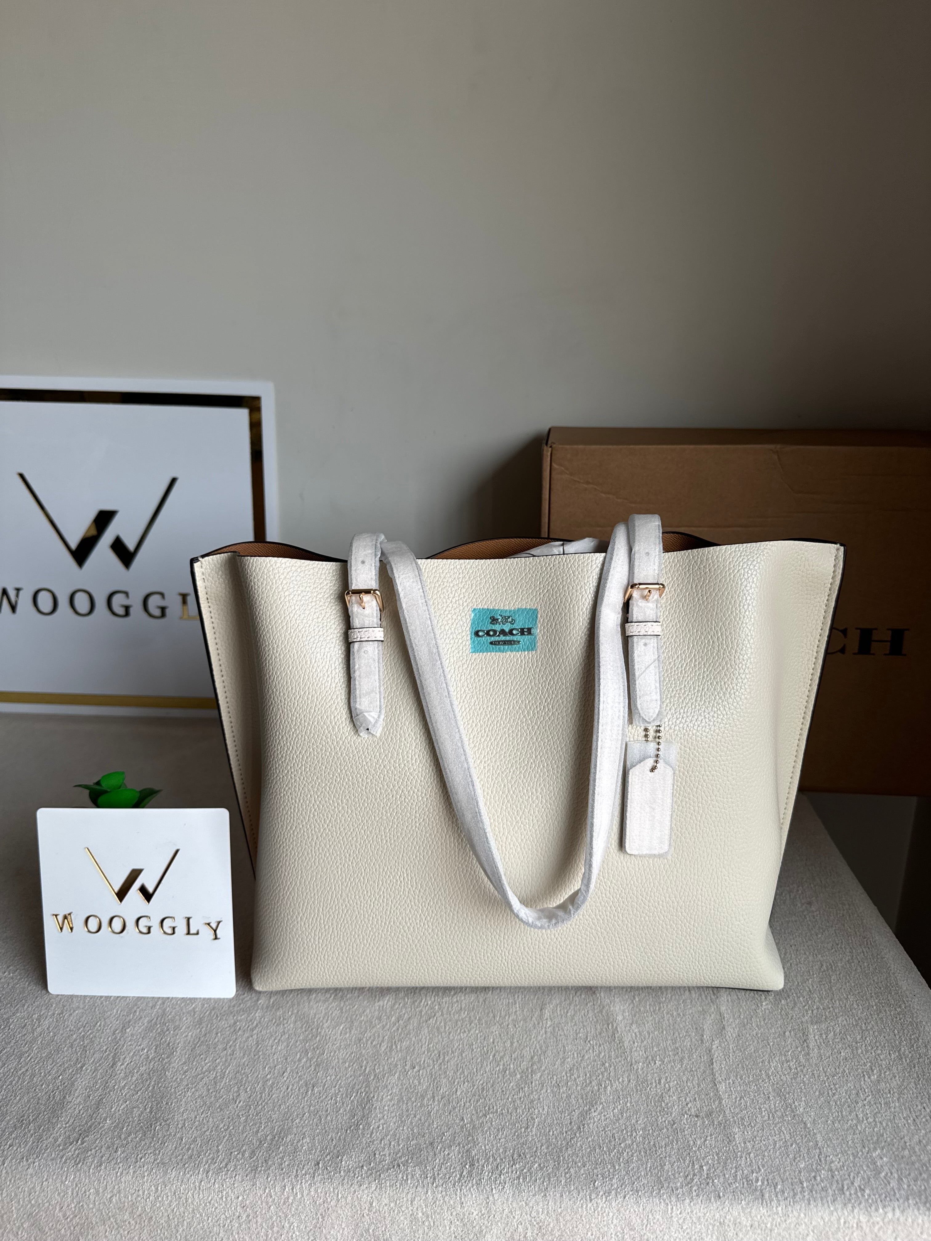 EXTREMELY PREMIUM COACH Mollie Tote Bag - Cream (BOX PACKING)