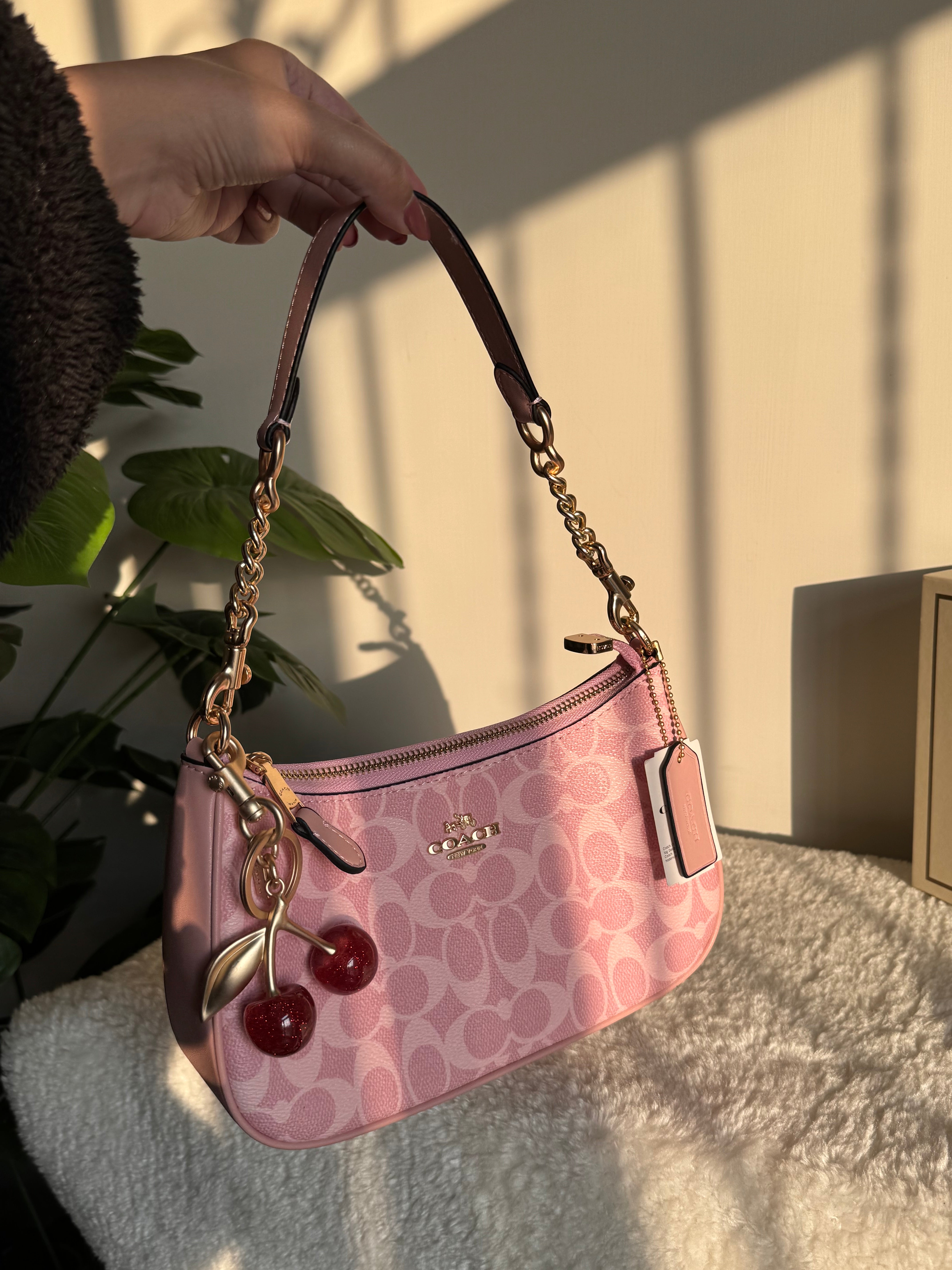 COACH TERI PREMIUM with Coach Cherry Charm (Pink) - BOX PACKING