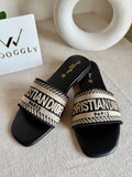 Signature Dior Embroided Slides