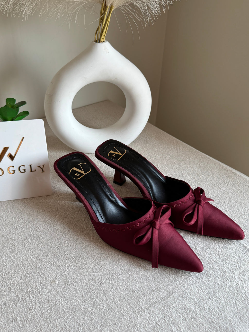 Valentino Bow Heels - Maroon