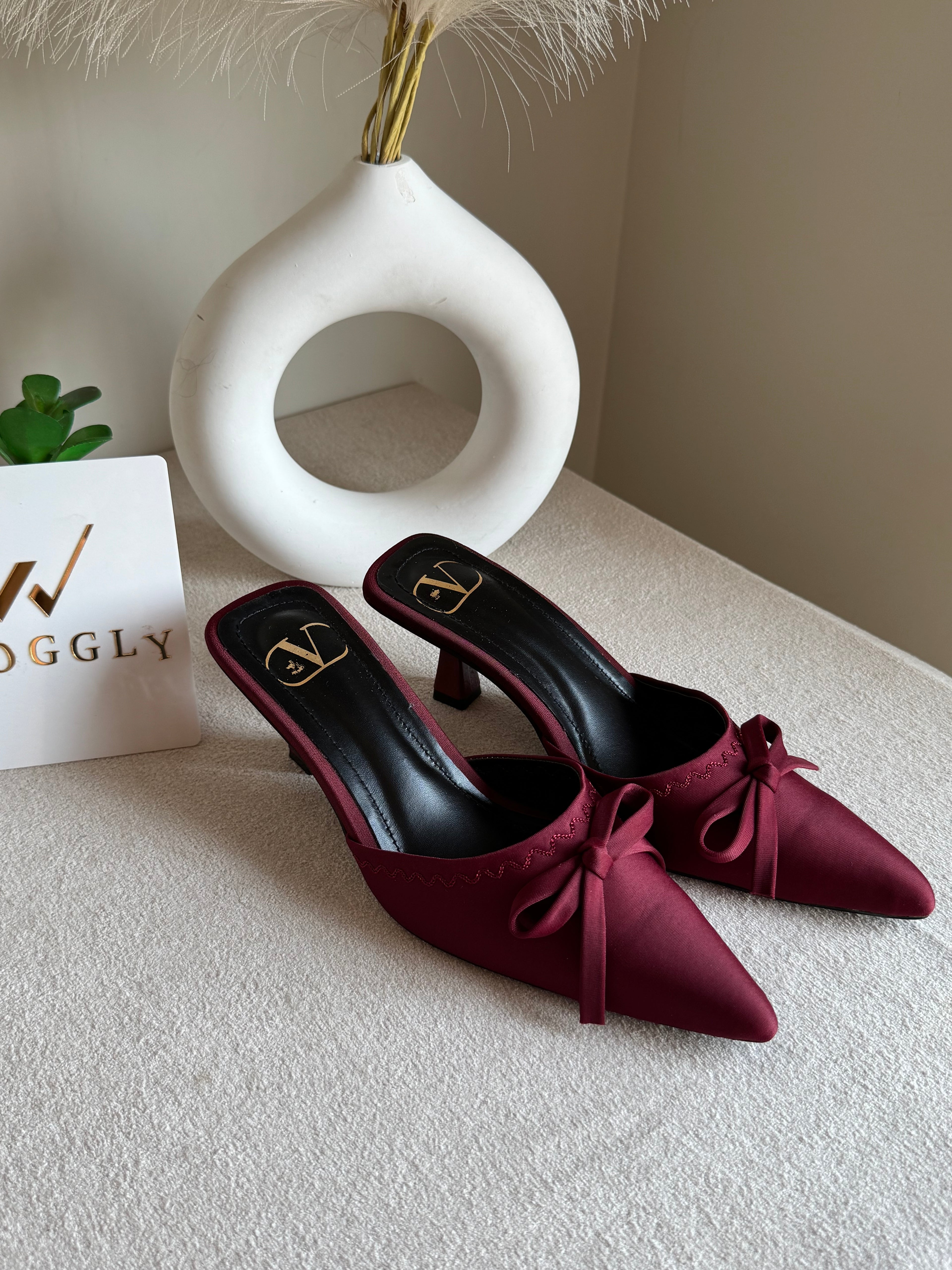 Valentino Bow Heels - Maroon