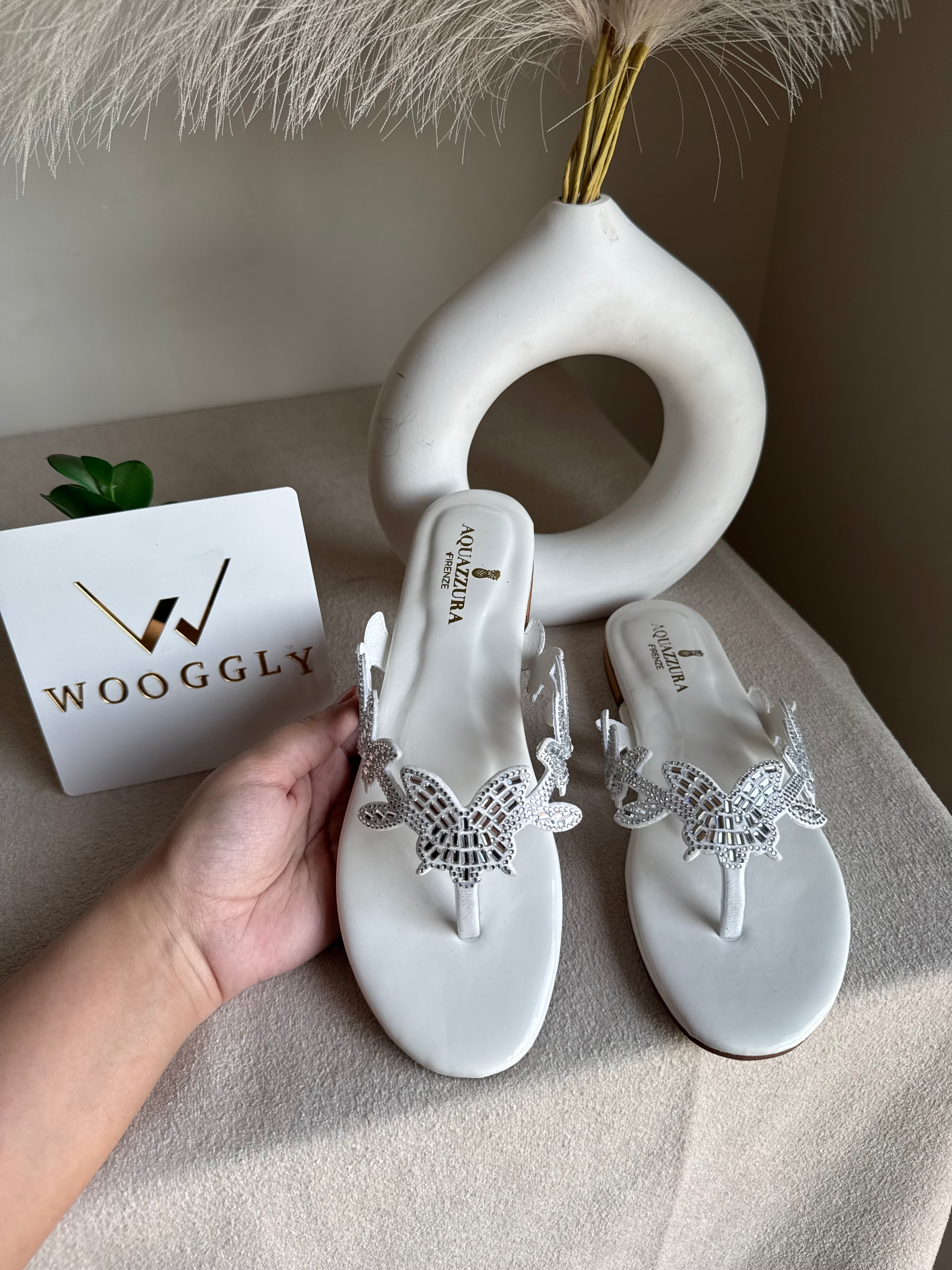 Aquazzura Pretty Slides - White