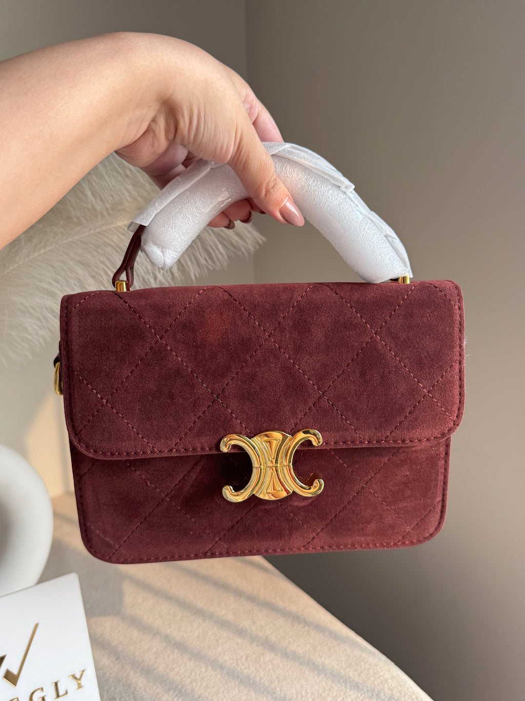 Premium Chloe Hand Bag Burgundy