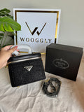 Prada Rhinestone Bucket Bag (Black)