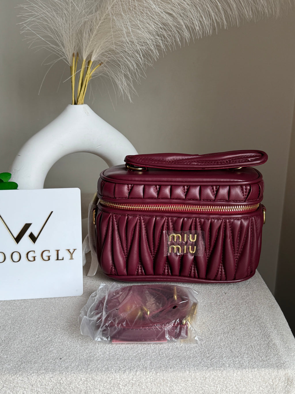 Miu Miu Quilted Crossbody Bag - Maroon