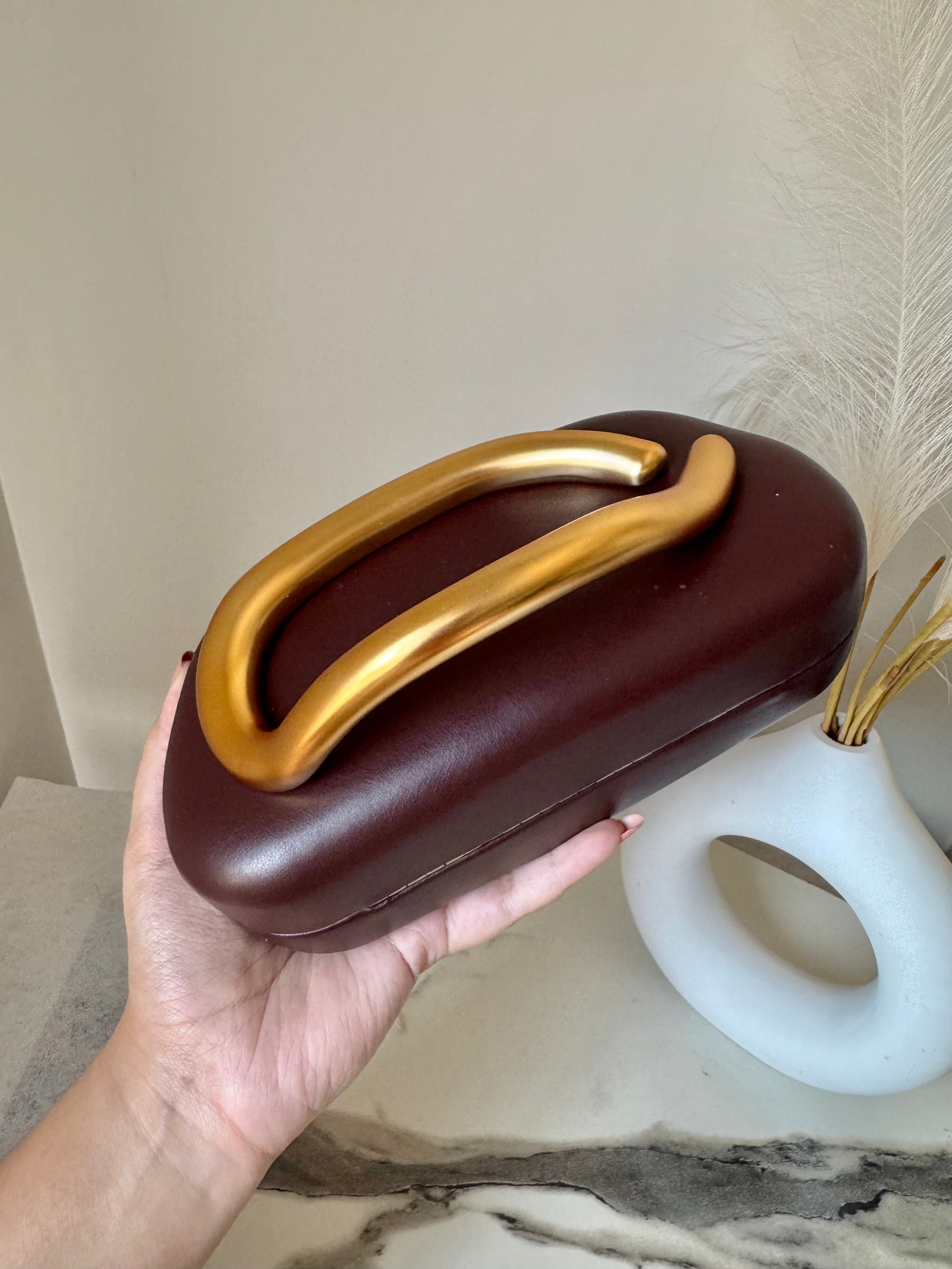 ZARA VIRAL CLUTCH with chain - Burgandy