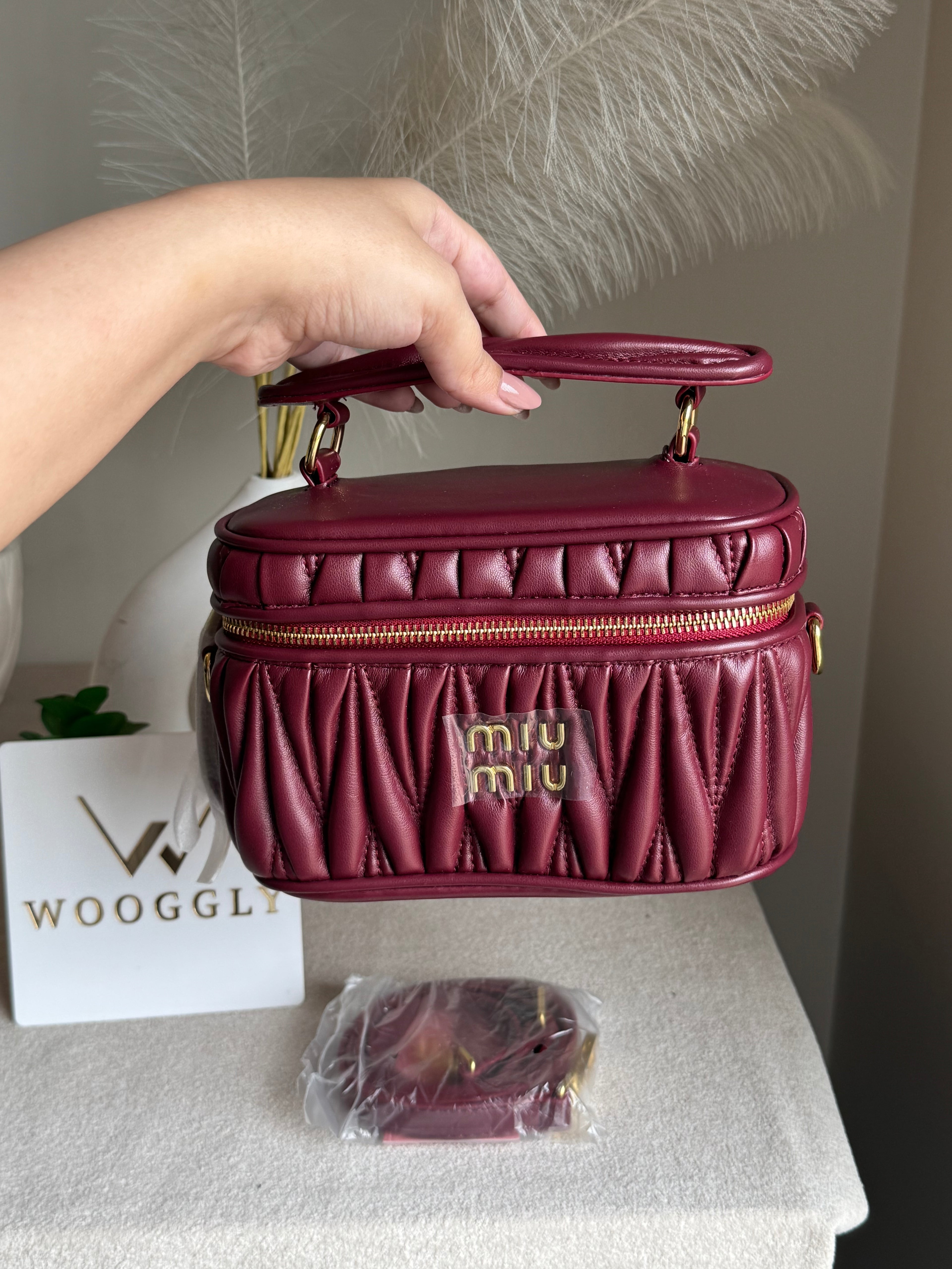 Miu Miu Quilted Crossbody Bag - Maroon