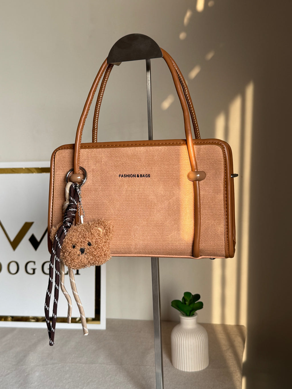 Coco Beige Teddy Bag with Teddy Bag Charm
