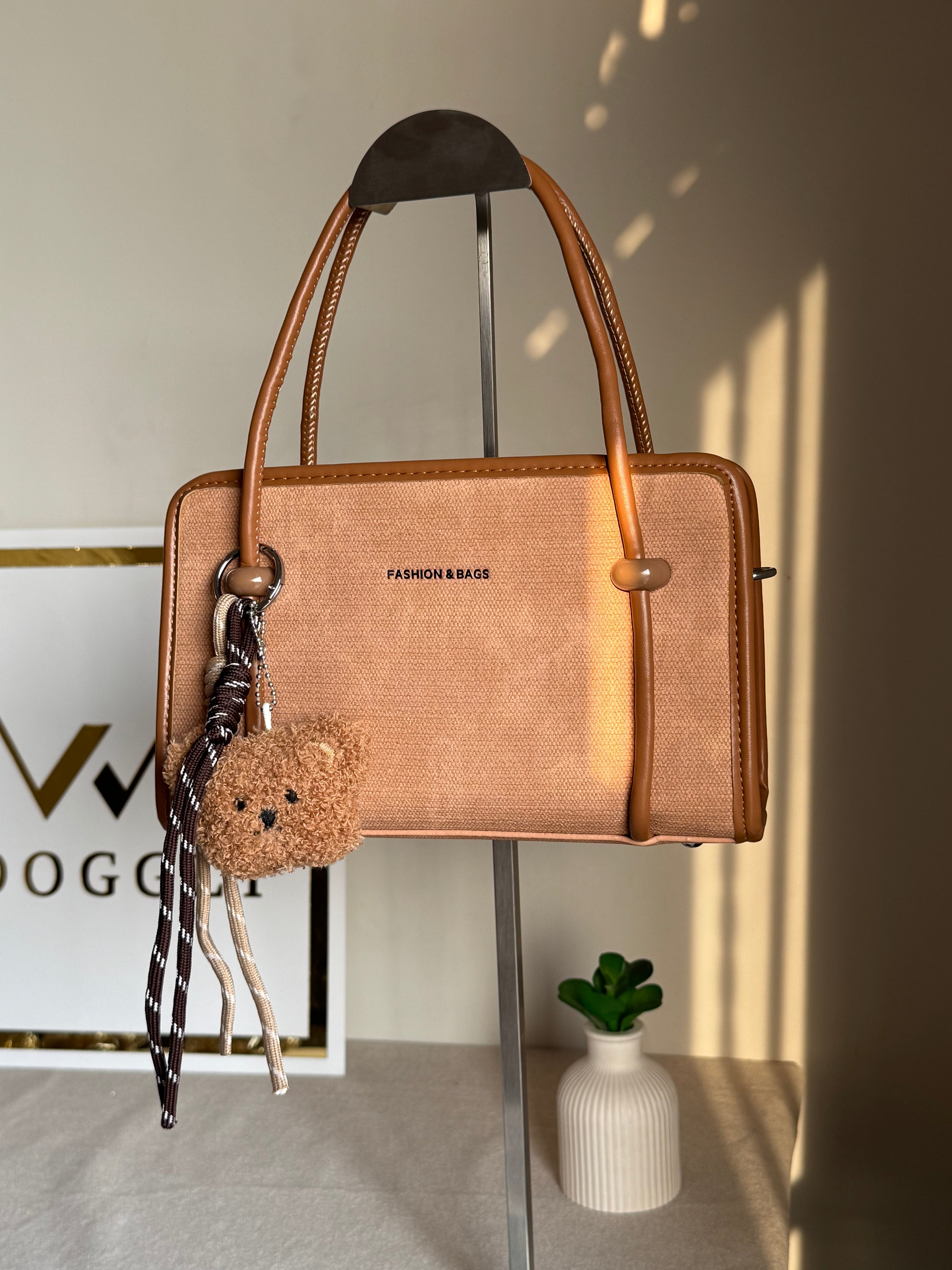 Coco Beige Teddy Bag with Teddy Bag Charm