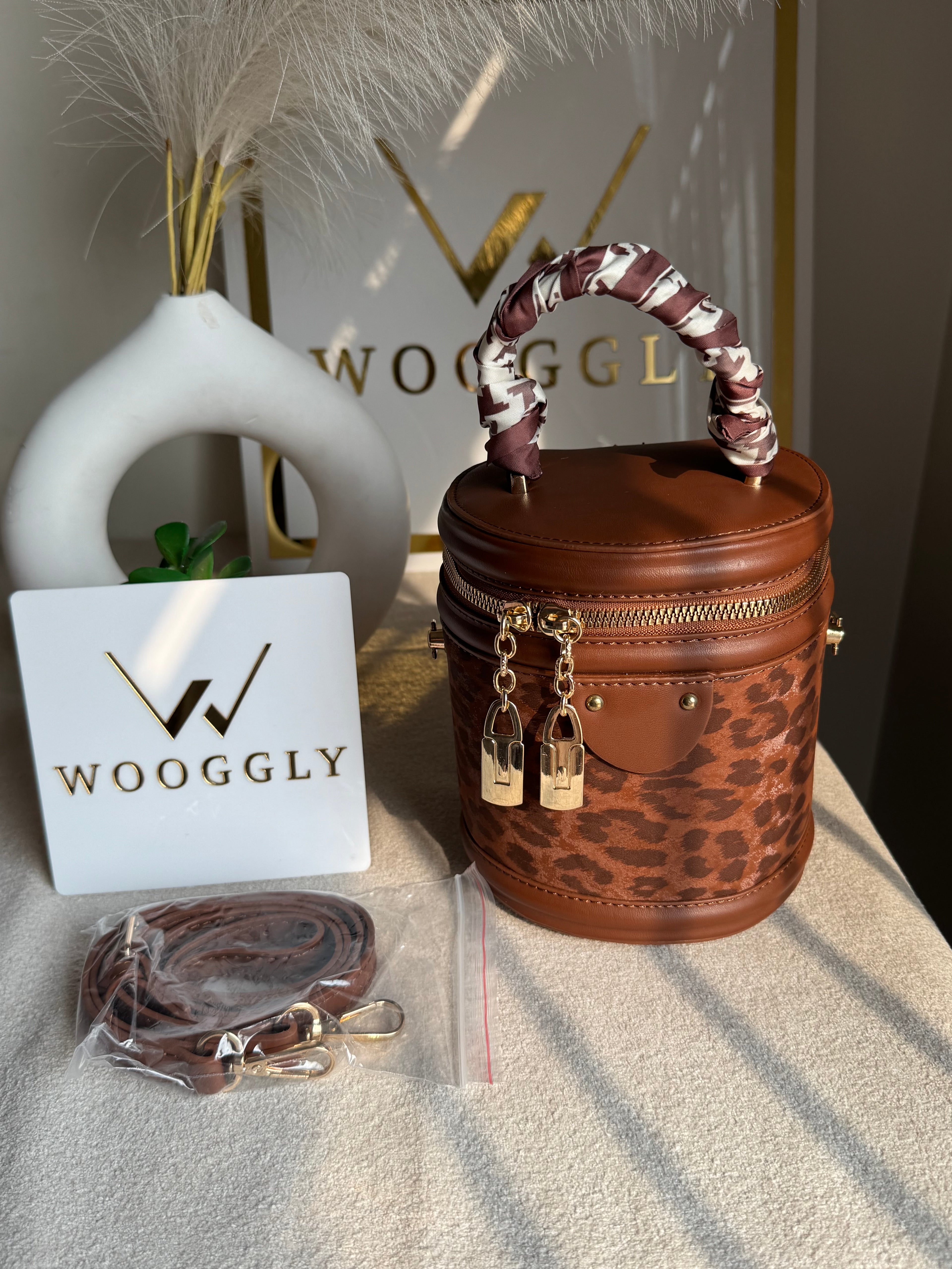 Cutest Crossbody Bag / Makeup Box Brown