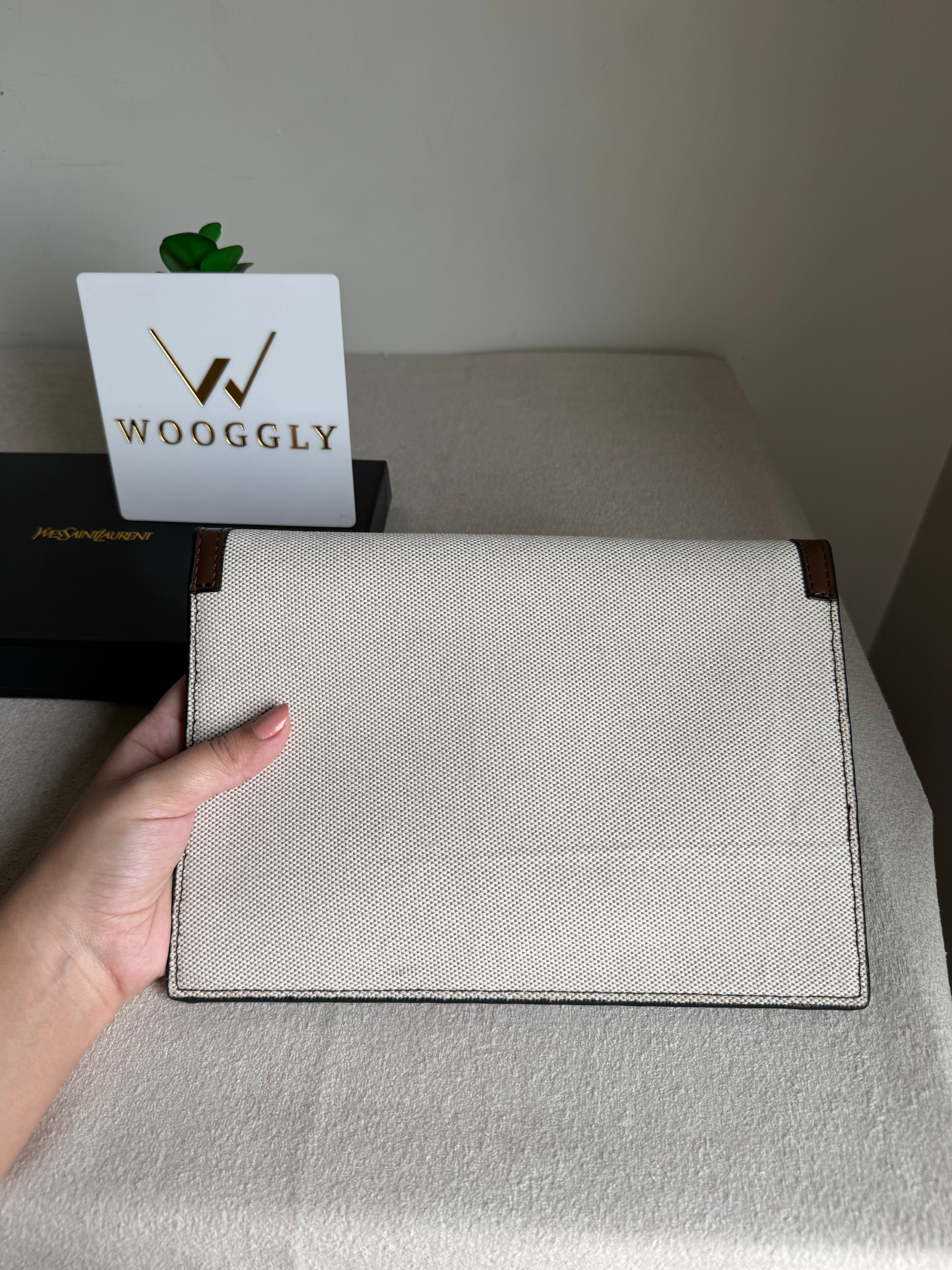 Premium Quality YSL Pouch with Box Packing - Statement Brown