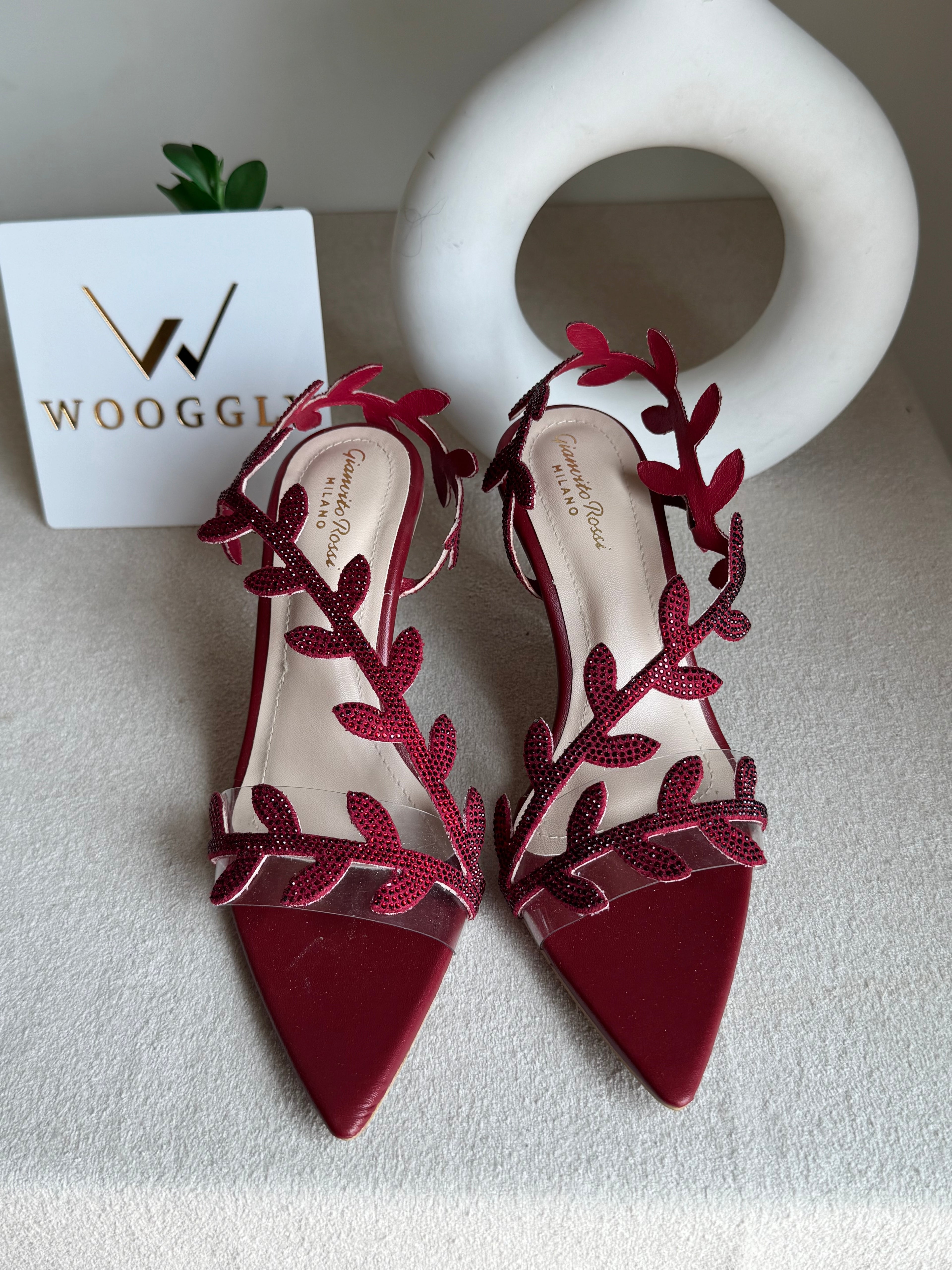 Gianvitto Rossi Heels Glitter Maroon