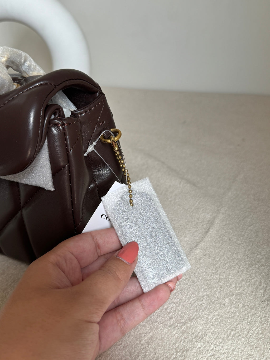COACH Quilted Tabby EXTREMELY PREMIUM (Chocolate Brown) - BOX PACKING