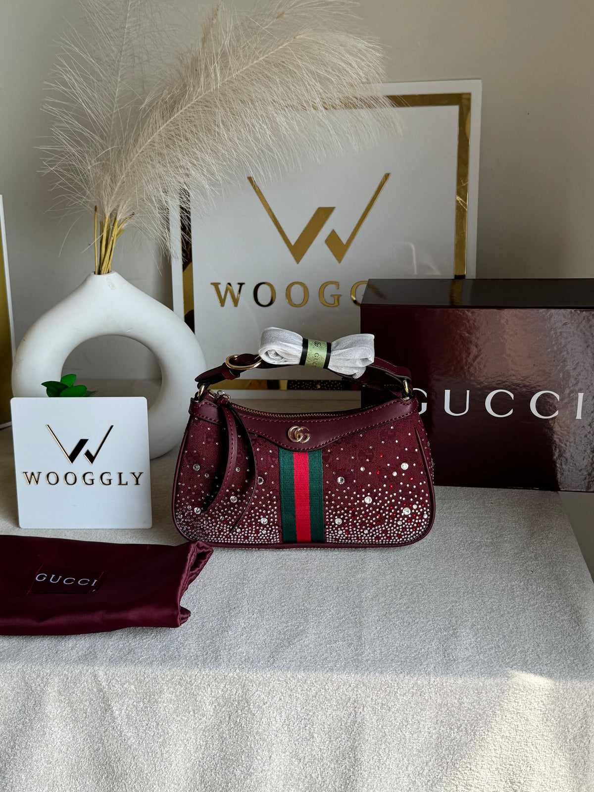 Extremely Premium Gucci Wine Red Glam Bag