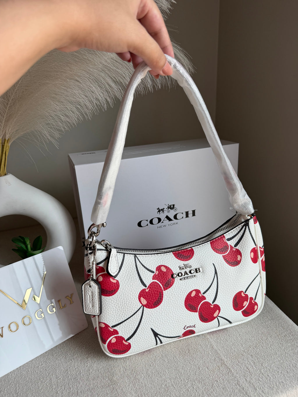 Coach TERI PREMIUM (White with Cherries) - MAGNETIC BOX PACKING