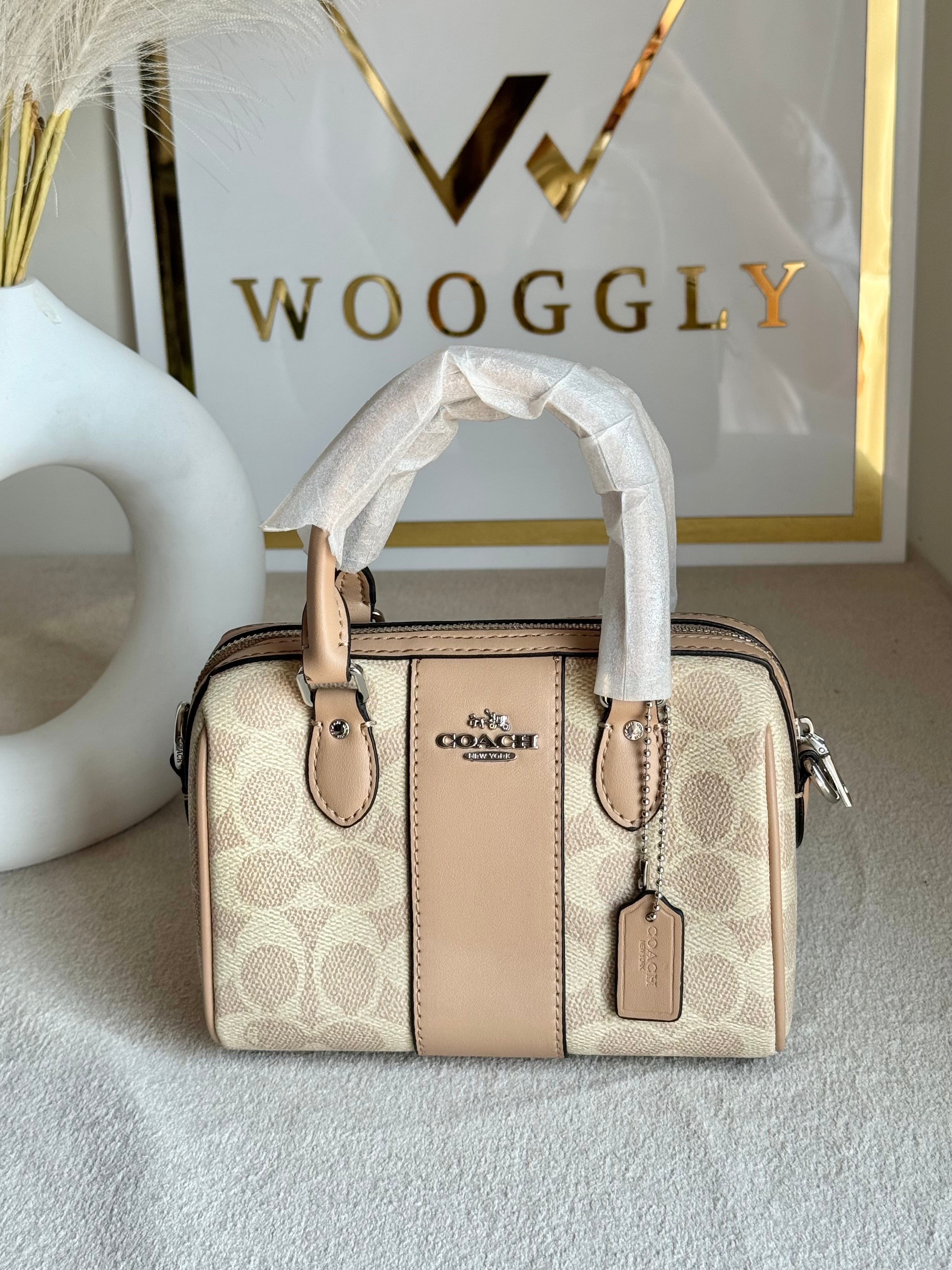 COACH Mini Duffle Bag PREMIUM with Long Strap (Beige) - BOX PACKING