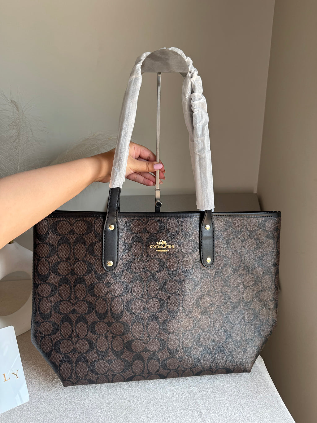 COACH TOTE BAG PREMIUM (Signature Brown) - BOX PACKING