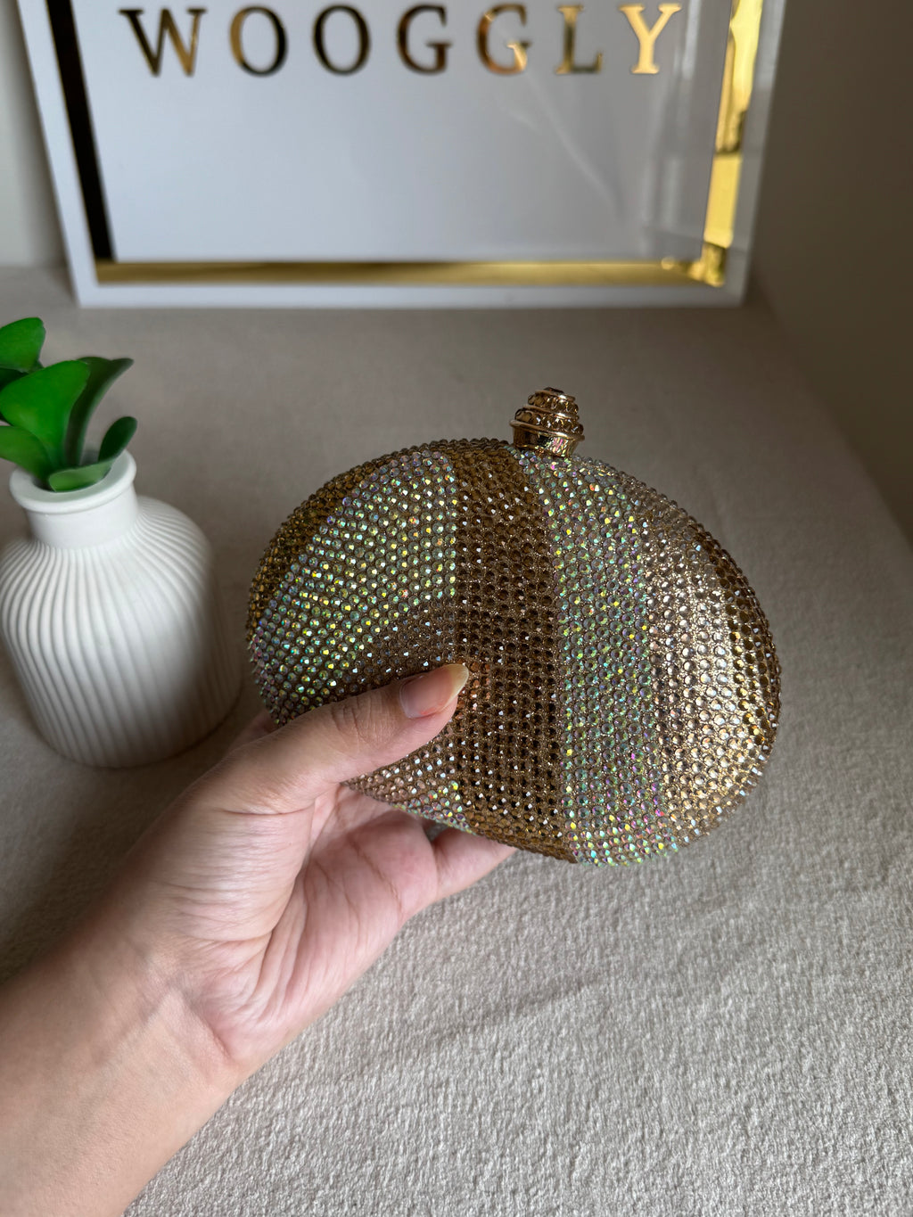 High Quality Luxe Statement Clutch - Champagne