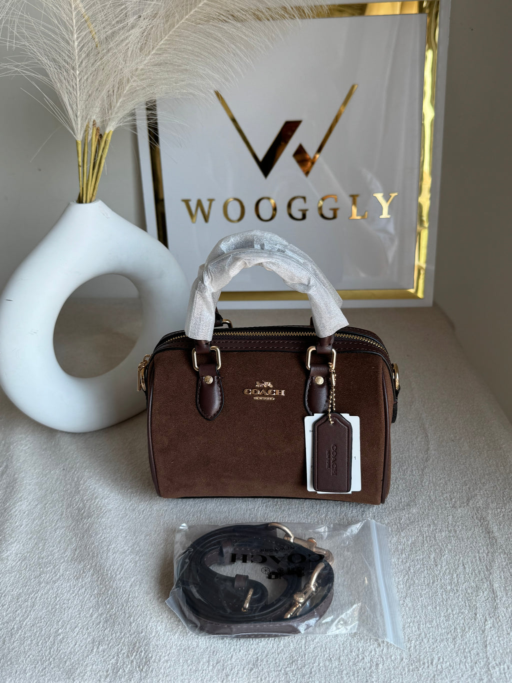 COACH Mini Duffle Bag PREMIUM with Long Strap (Chocolate Brown) - BOX PACKING