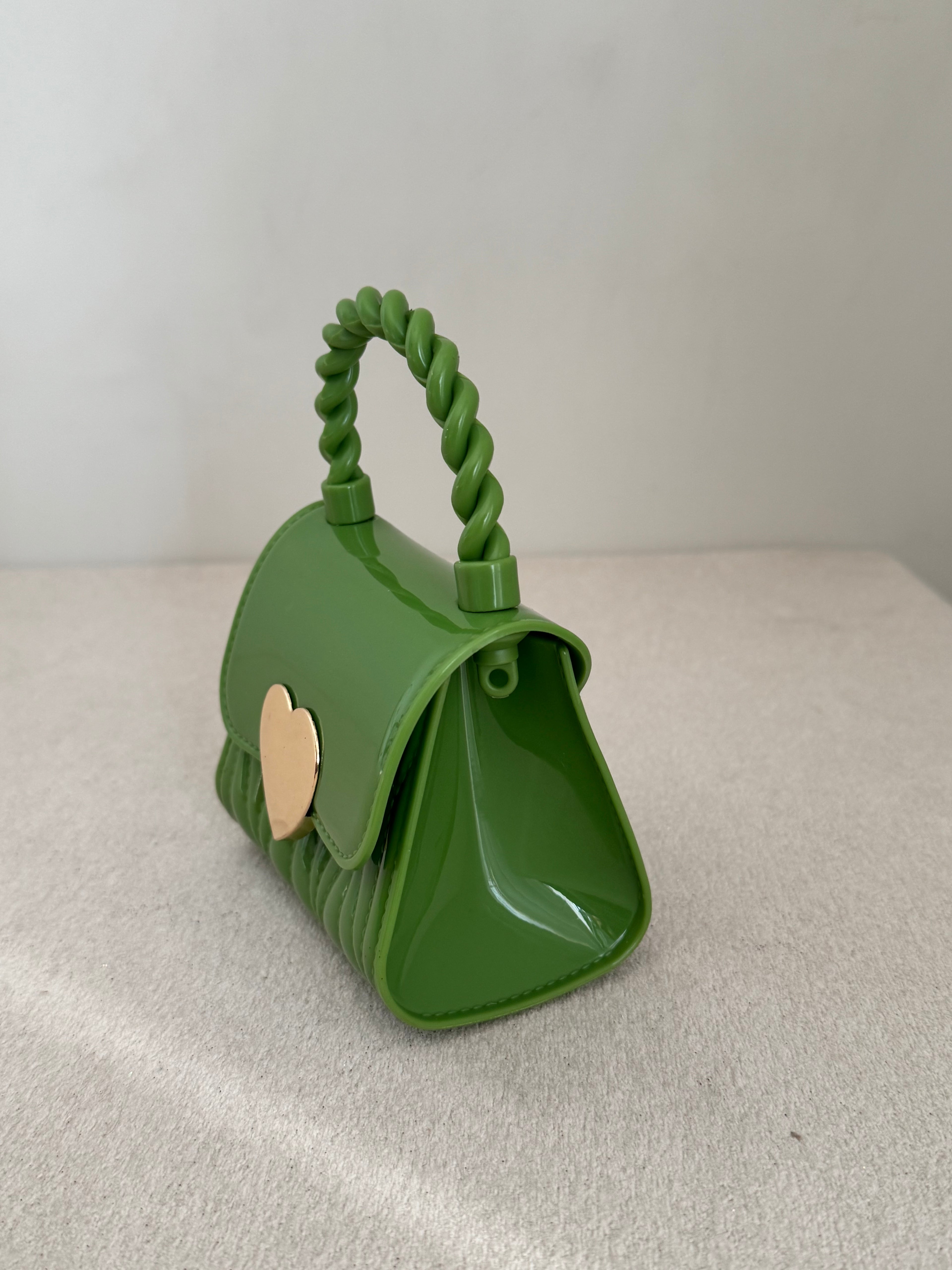 Cute Kids Heart Bag with Chain - Green