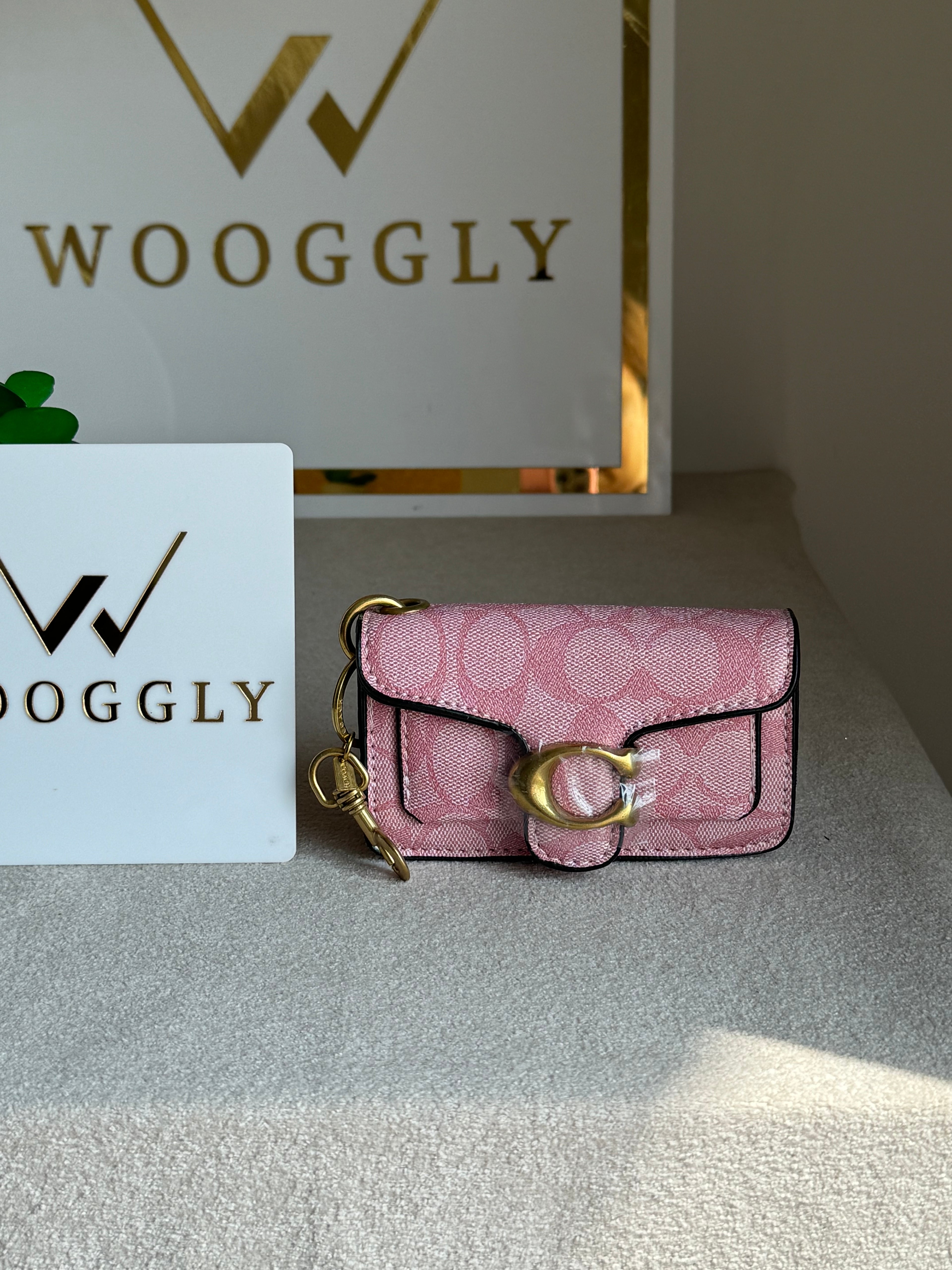 Coach Tabby Mini Bag Charm Signature Pink