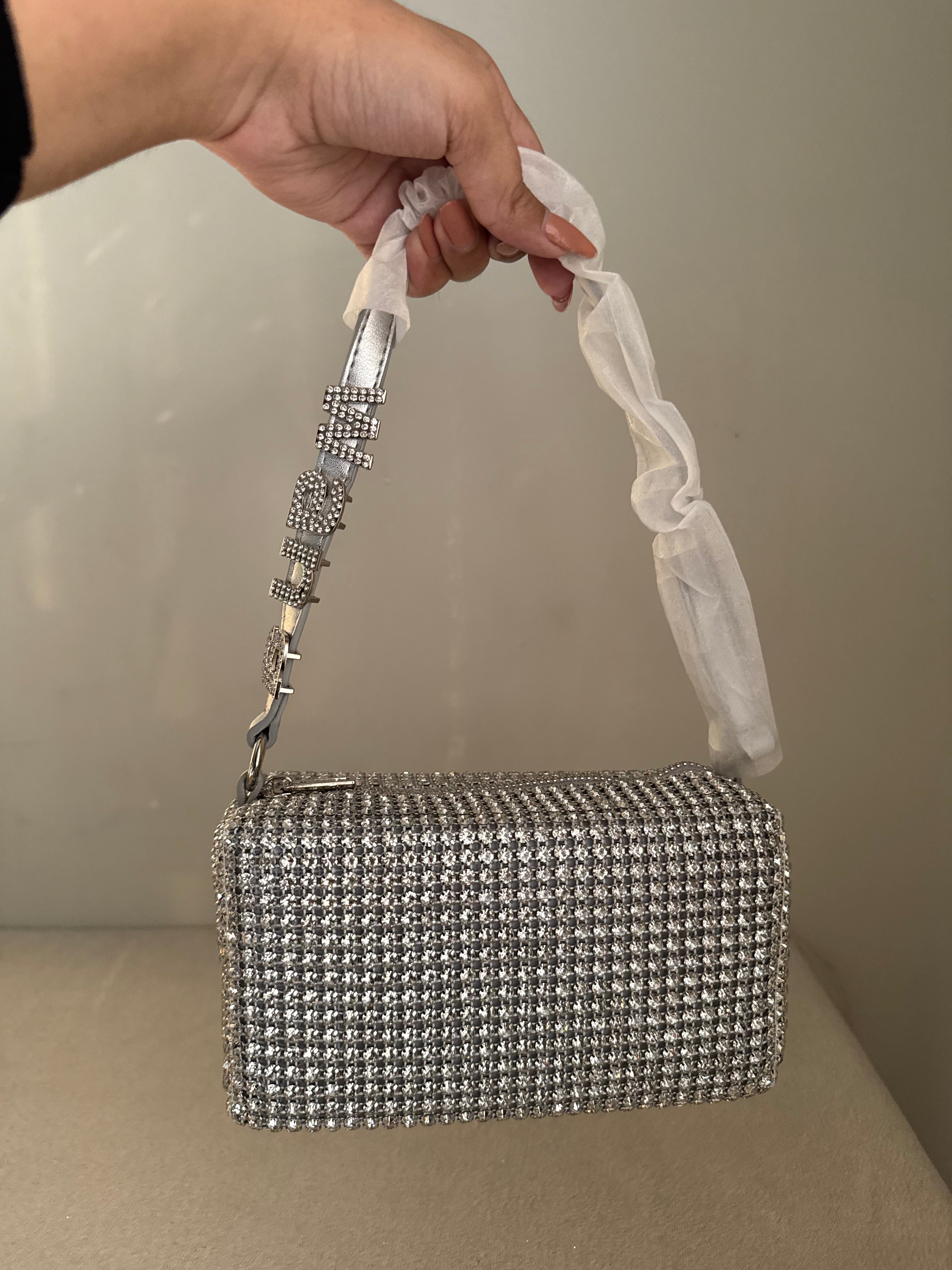 Alexander Wang Rhinestone Evening Clutch (Silver)