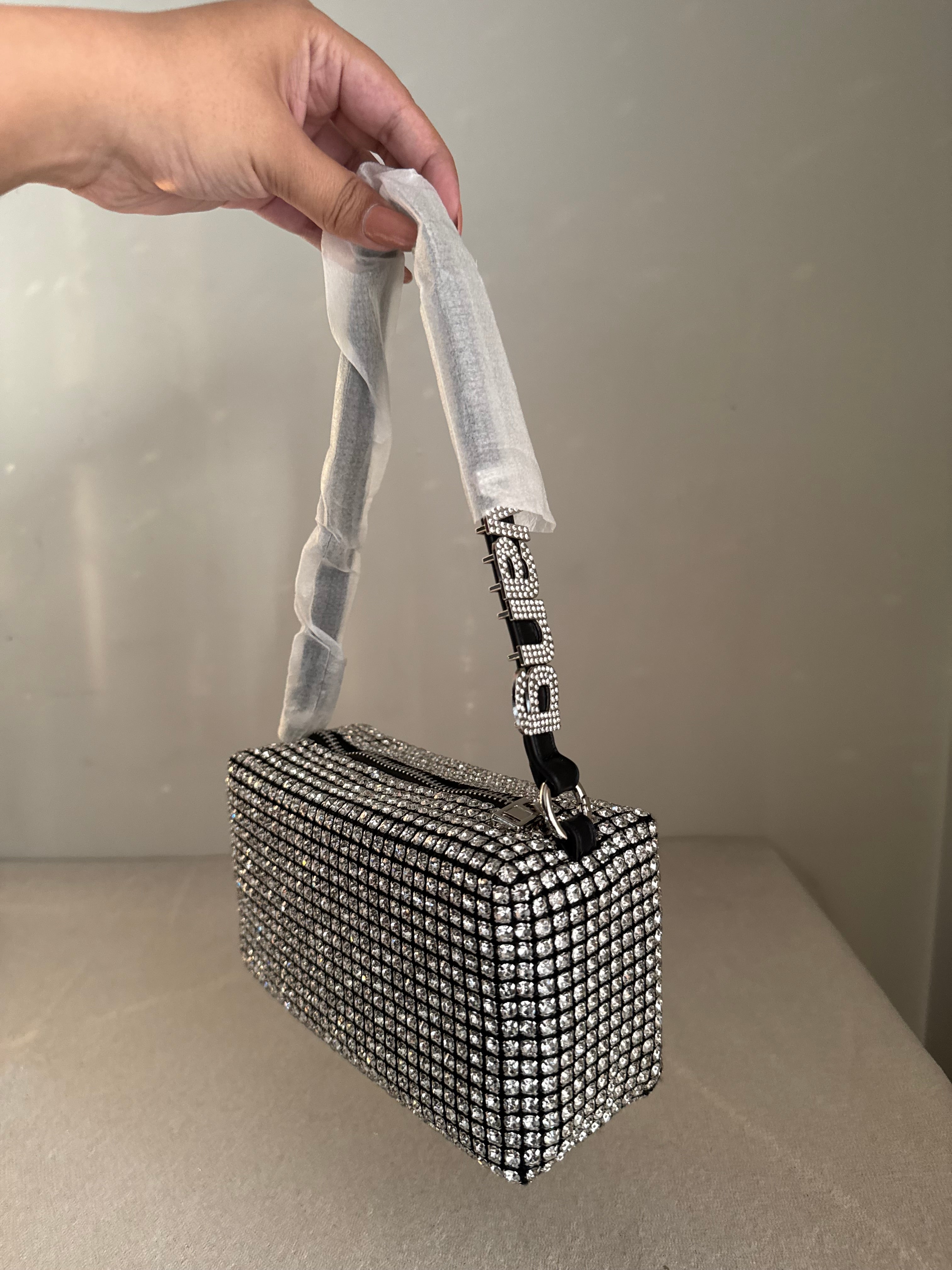 Alexander Wang Rhinestone Evening Clutch (Silver & Black)