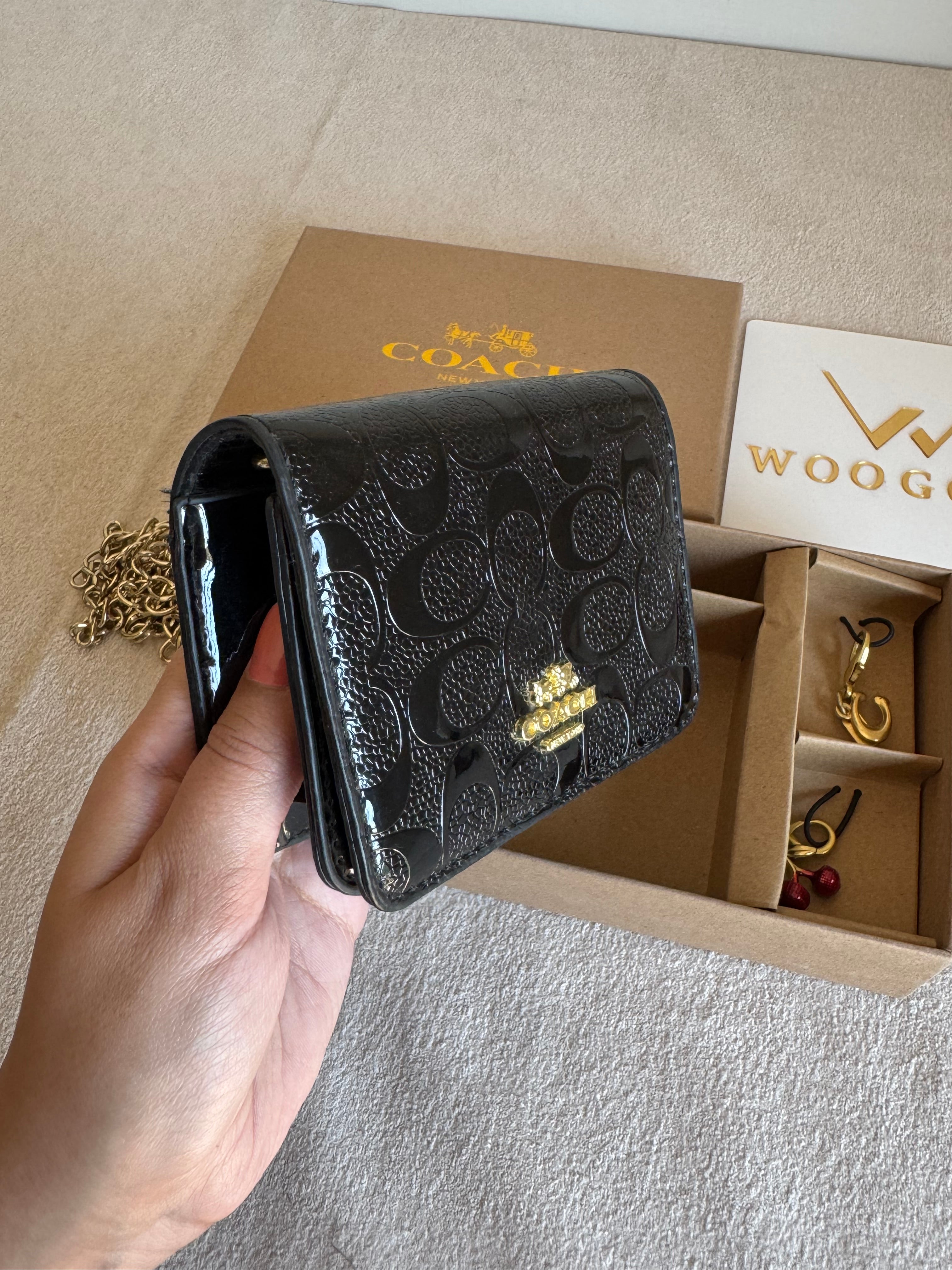 Coach Wallet with 2 Charms Gift Set - Glam Black