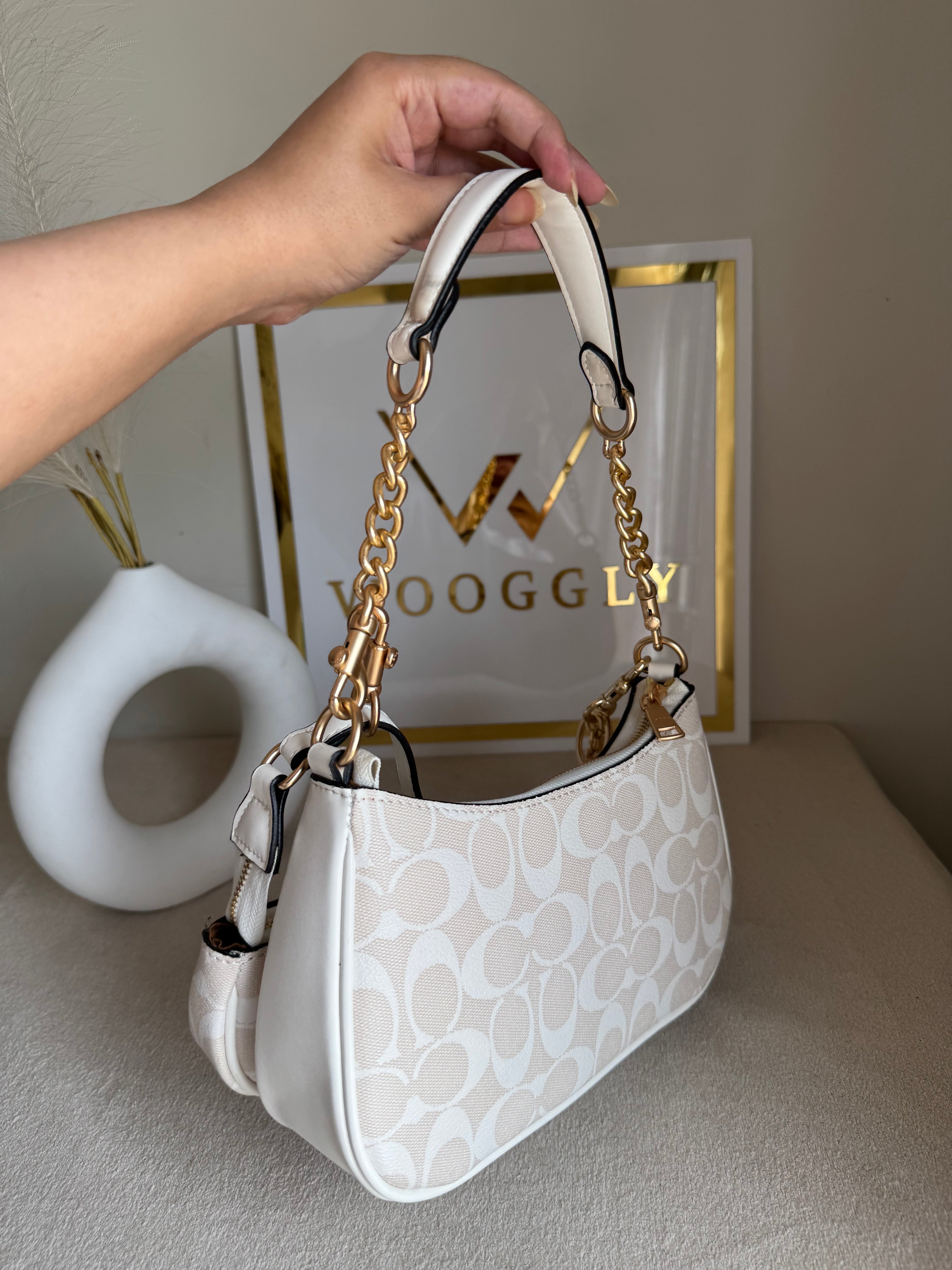 COACH Teri Gift Box with Baby Teri Charm & Coach Cherry Charm - White