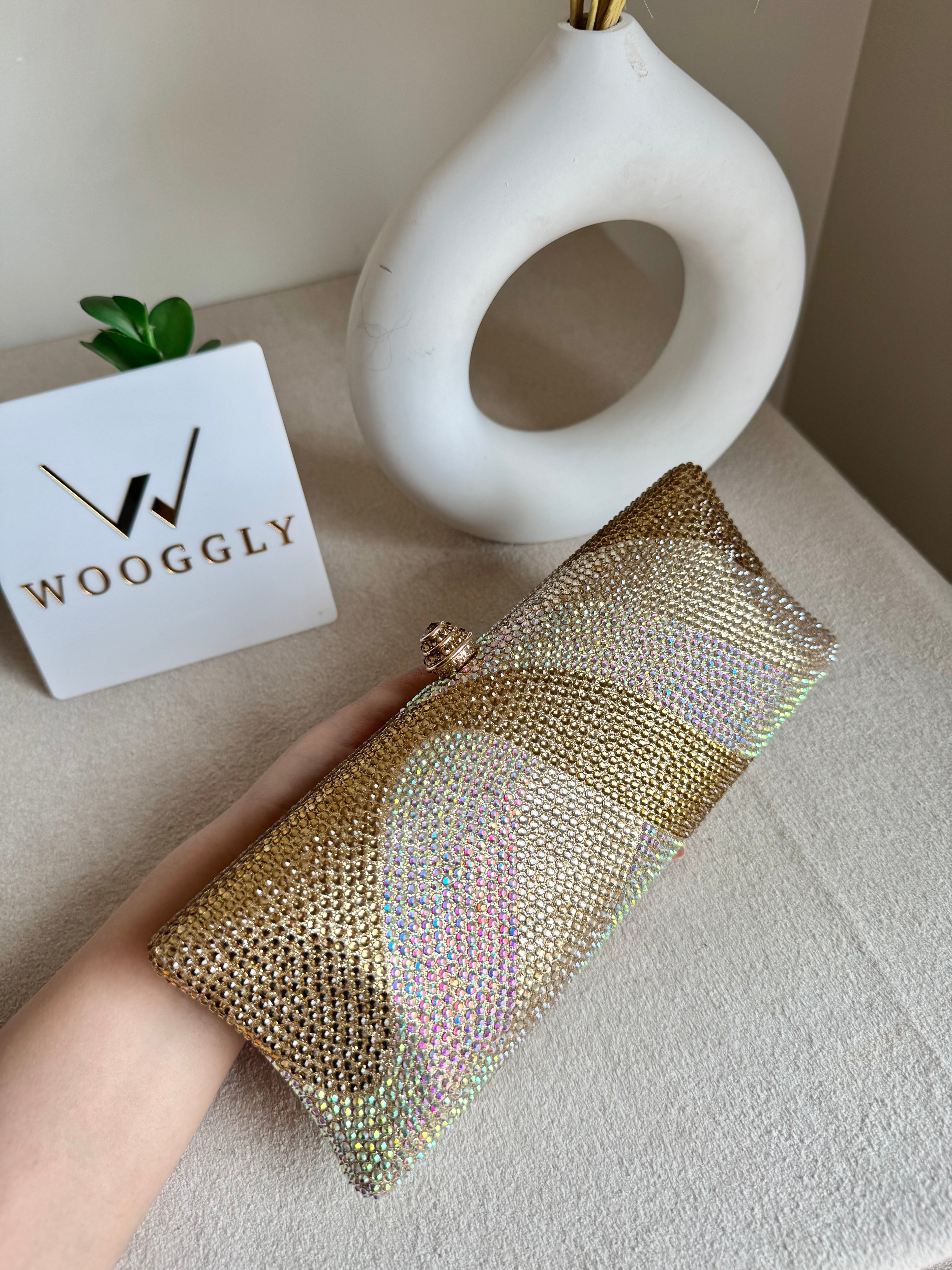 High Quality Élan Clutch - Multi Champagne
