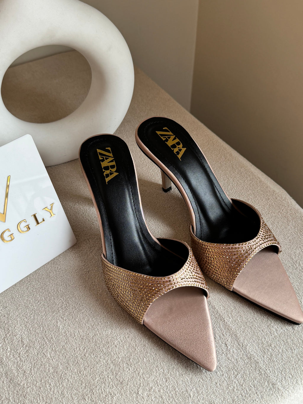 Bling Zara Heels - Beige
